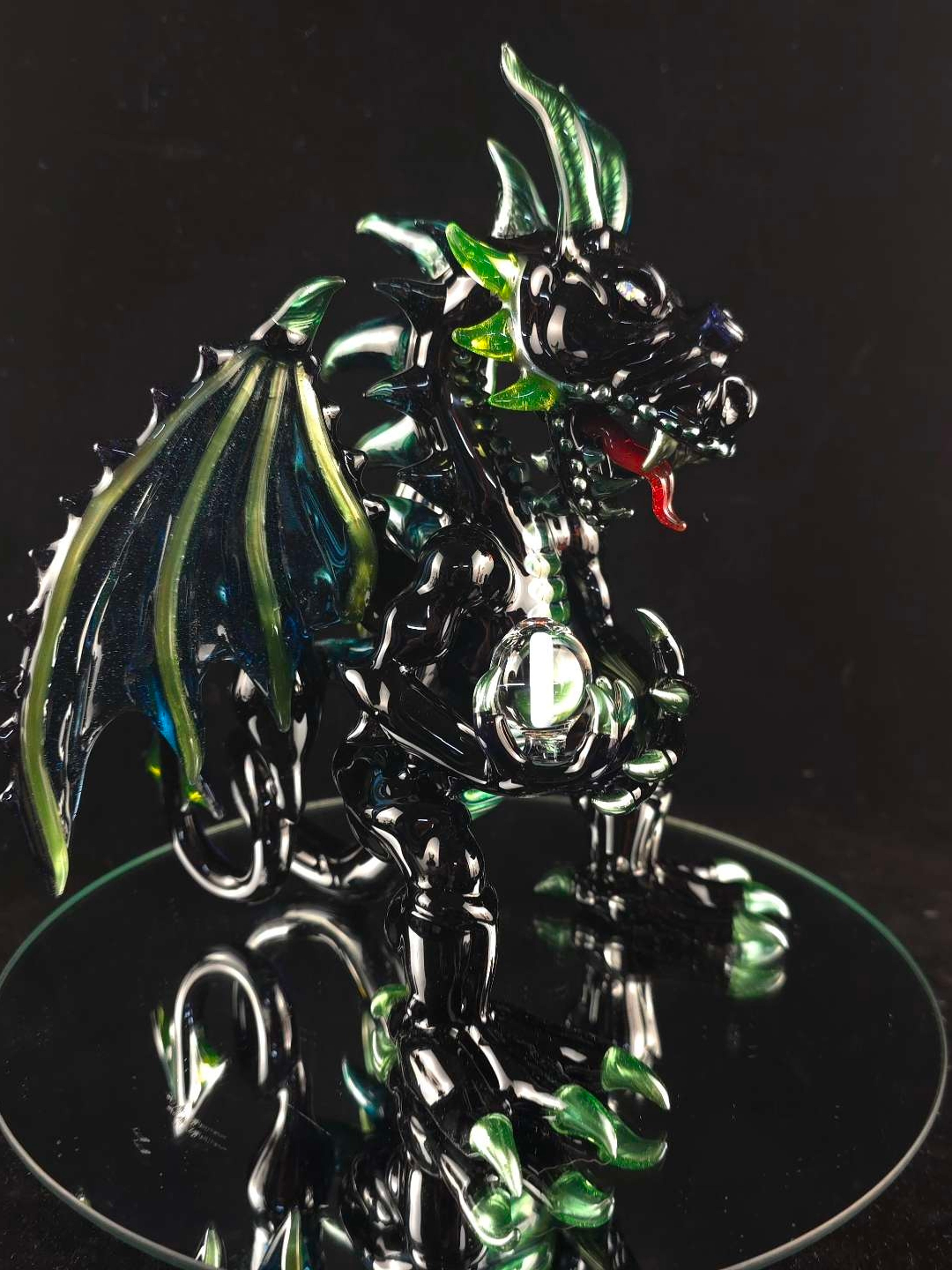 Mini open mouthed black dragon image 0