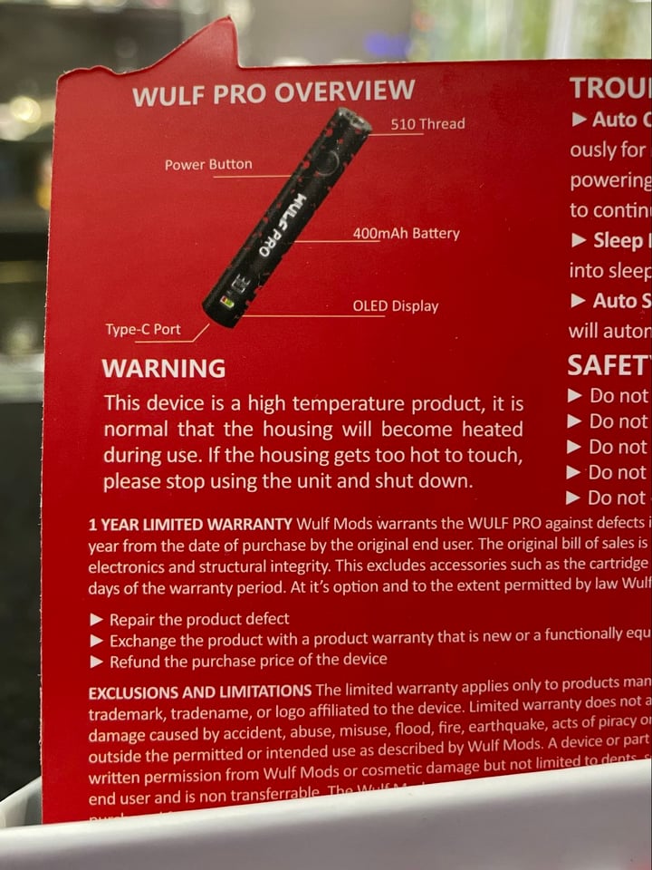 Wulf Pro 510 Battery | Shop Vape Accessories on GlassPass