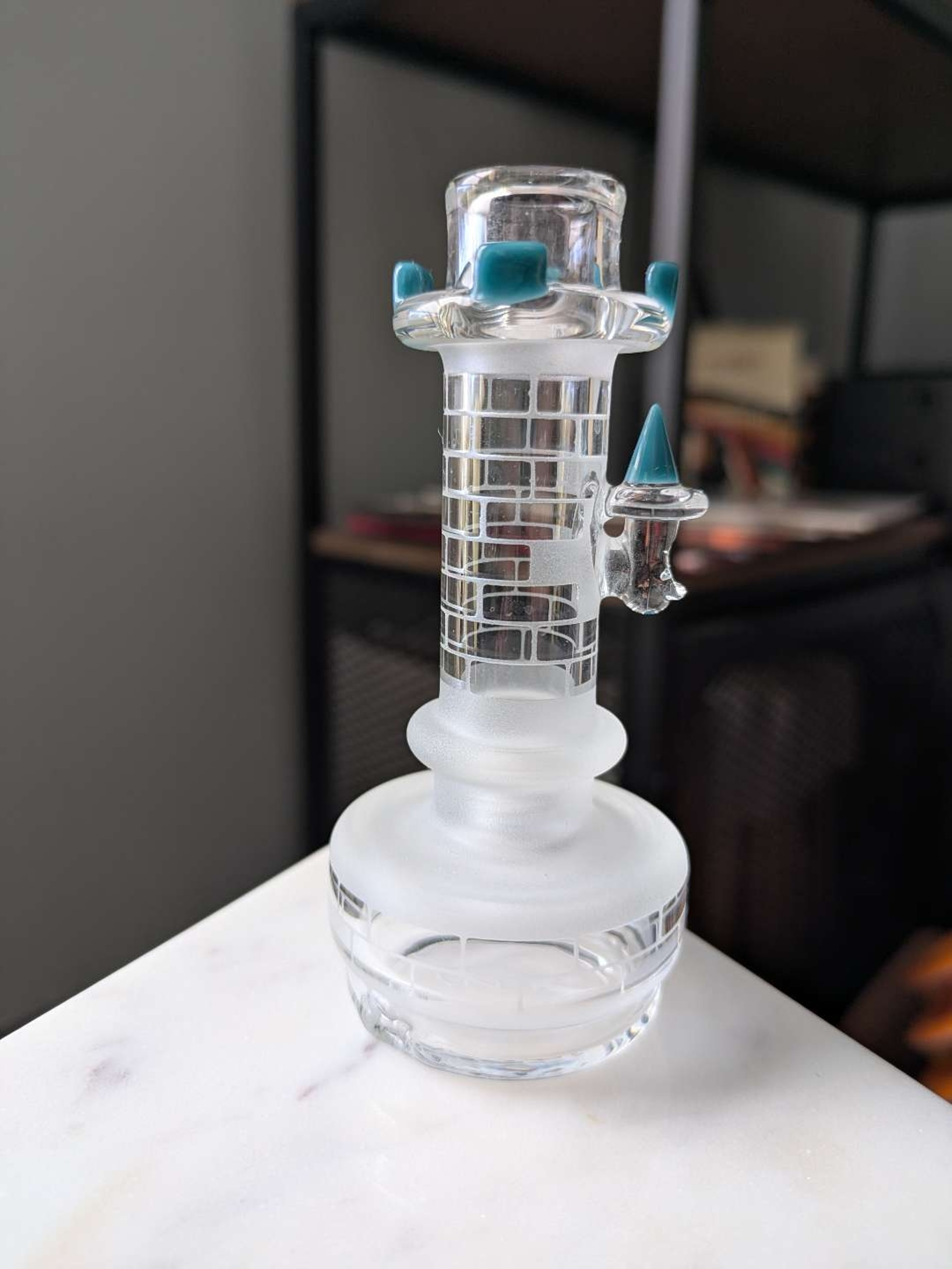 Preview pic of Jebb Glass Puffco Dry Top with Really Teally accents