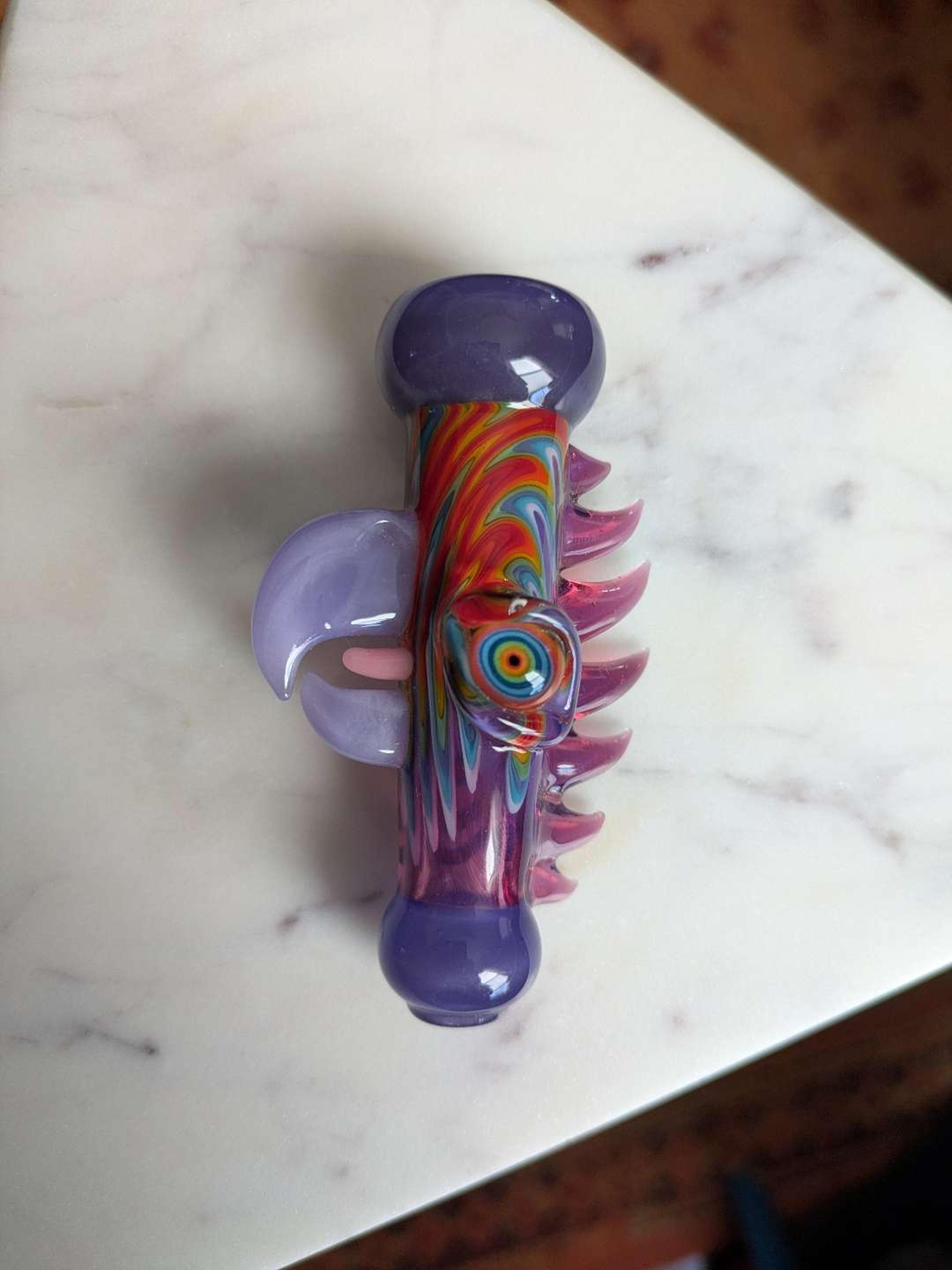 Preview pic of RJ Parrot Chillum in Purples and Wigwag