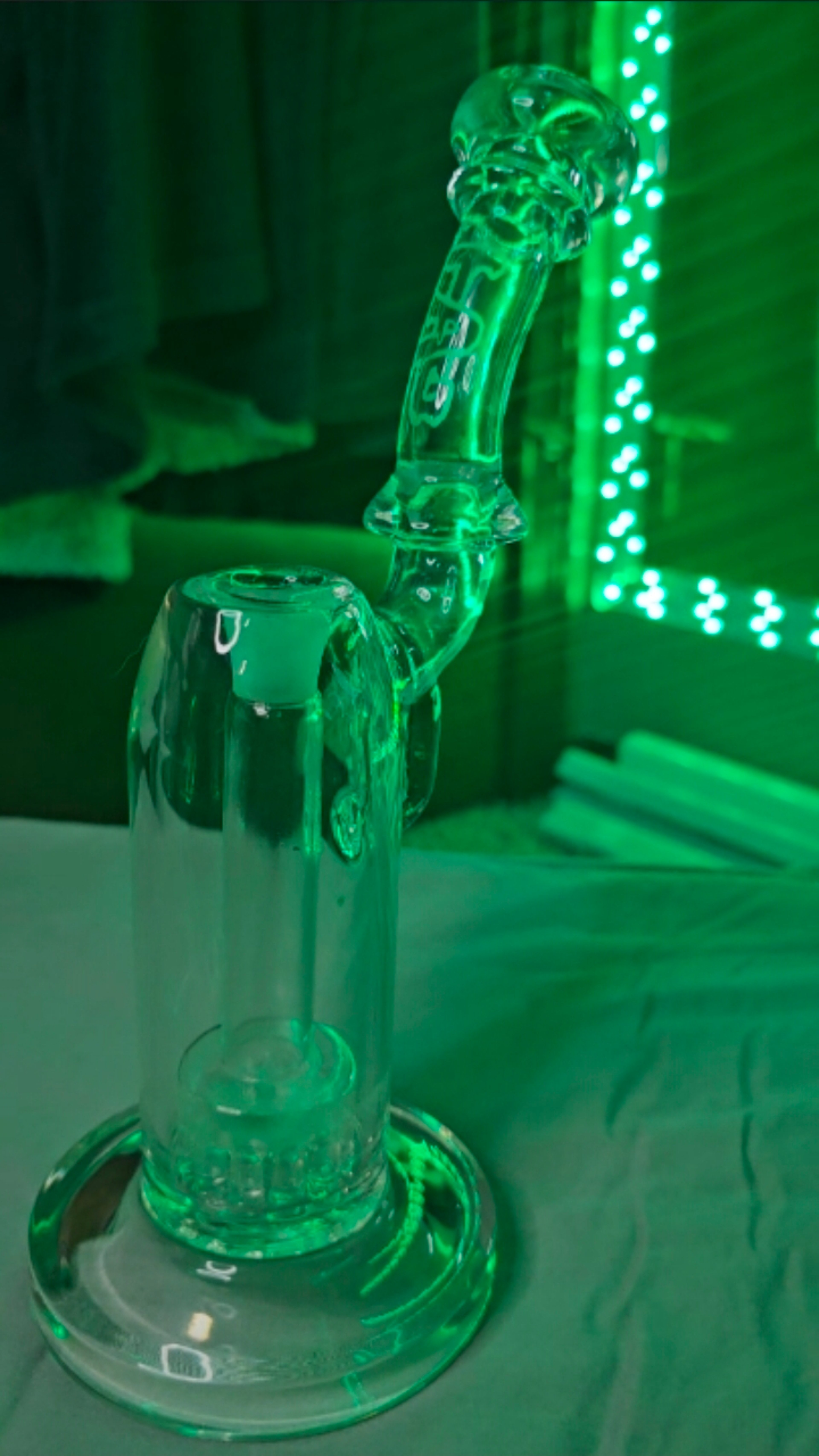 TAG - 9" Fixed 12 Arm Tree Sherlock Bubbler Dab Rig 50x5MM (14MM Female) image 0