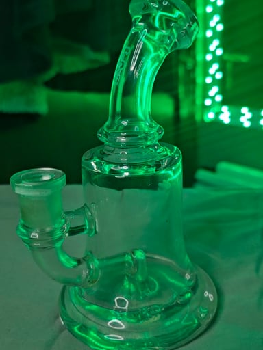 Preview pic of TAG - 6.5" Bent Neck Micro Bellow UFO Dab Rig w/ Bellow Base 50x5MM (14MM Female)