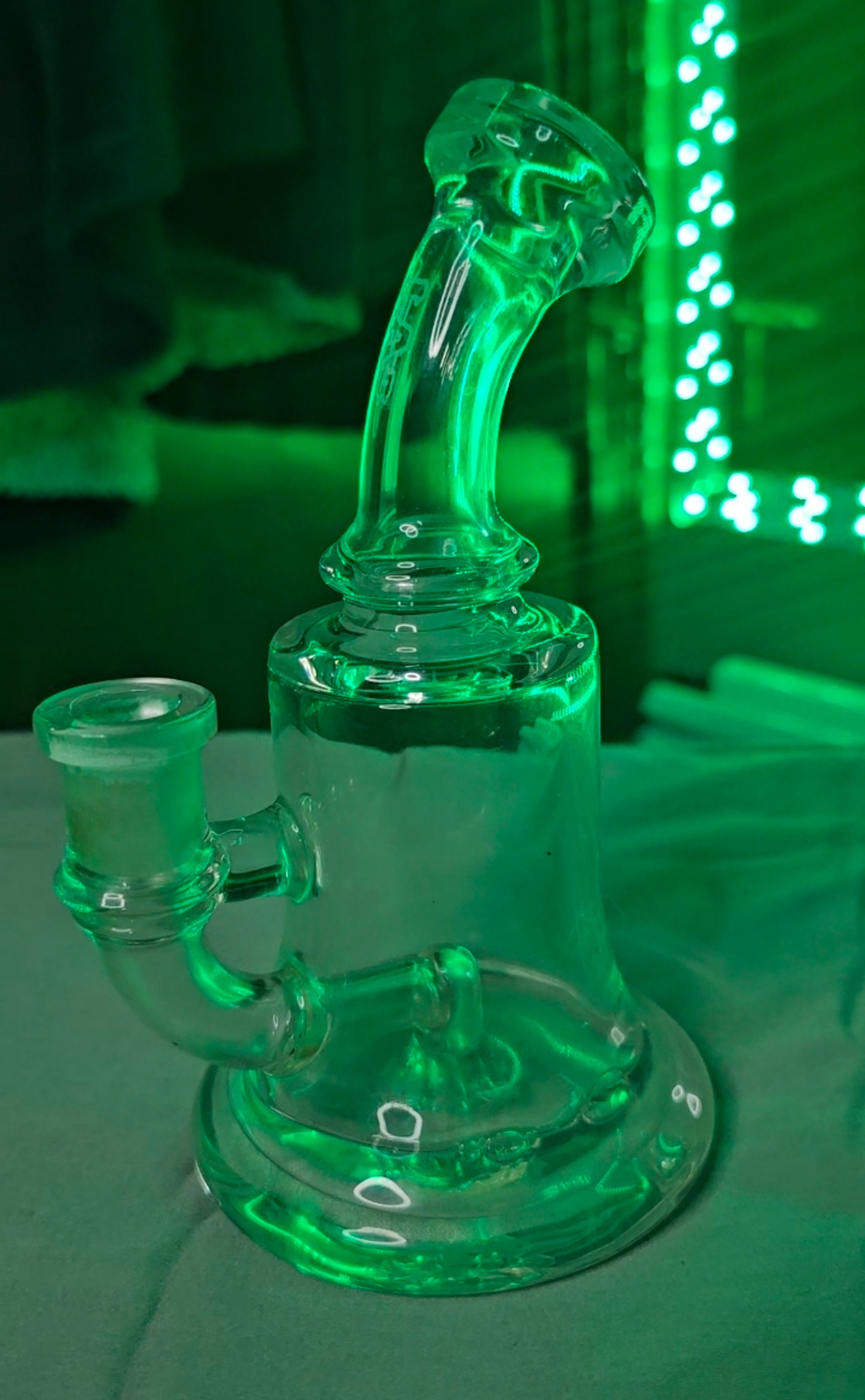 TAG - 6.5" Bent Neck Micro Bellow UFO Dab Rig w/ Bellow Base 50x5MM (14MM Female) image 0