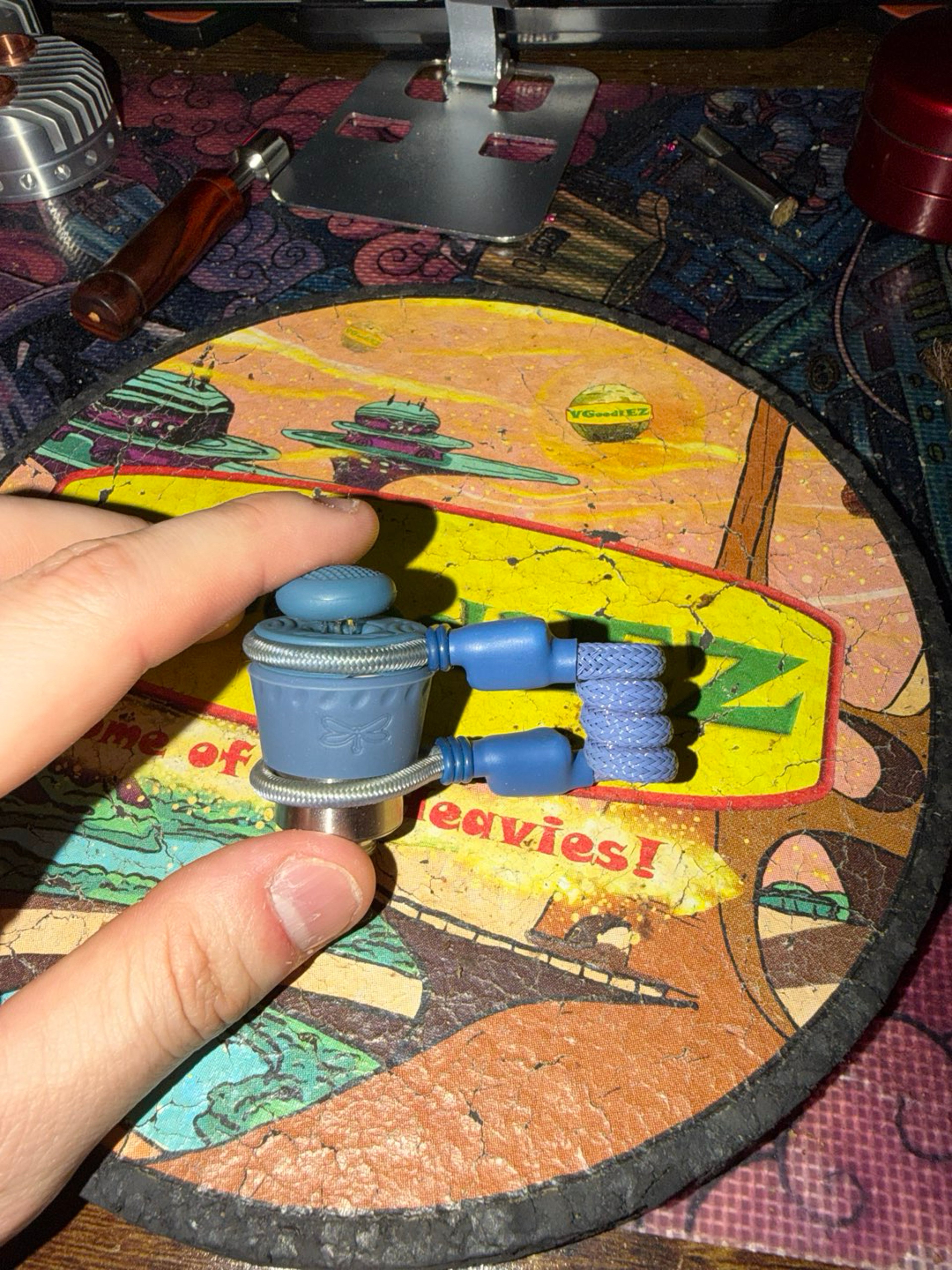 Preview pic of Tuff tethers Super cell chamber sleeve/tether with a midnight blue swivel