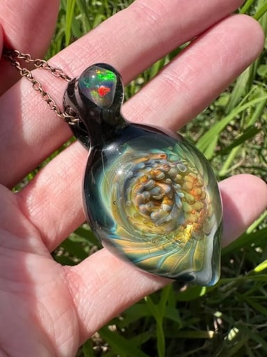 Preview pic of Opal Implosion Pendant Silver Gold Fume Color