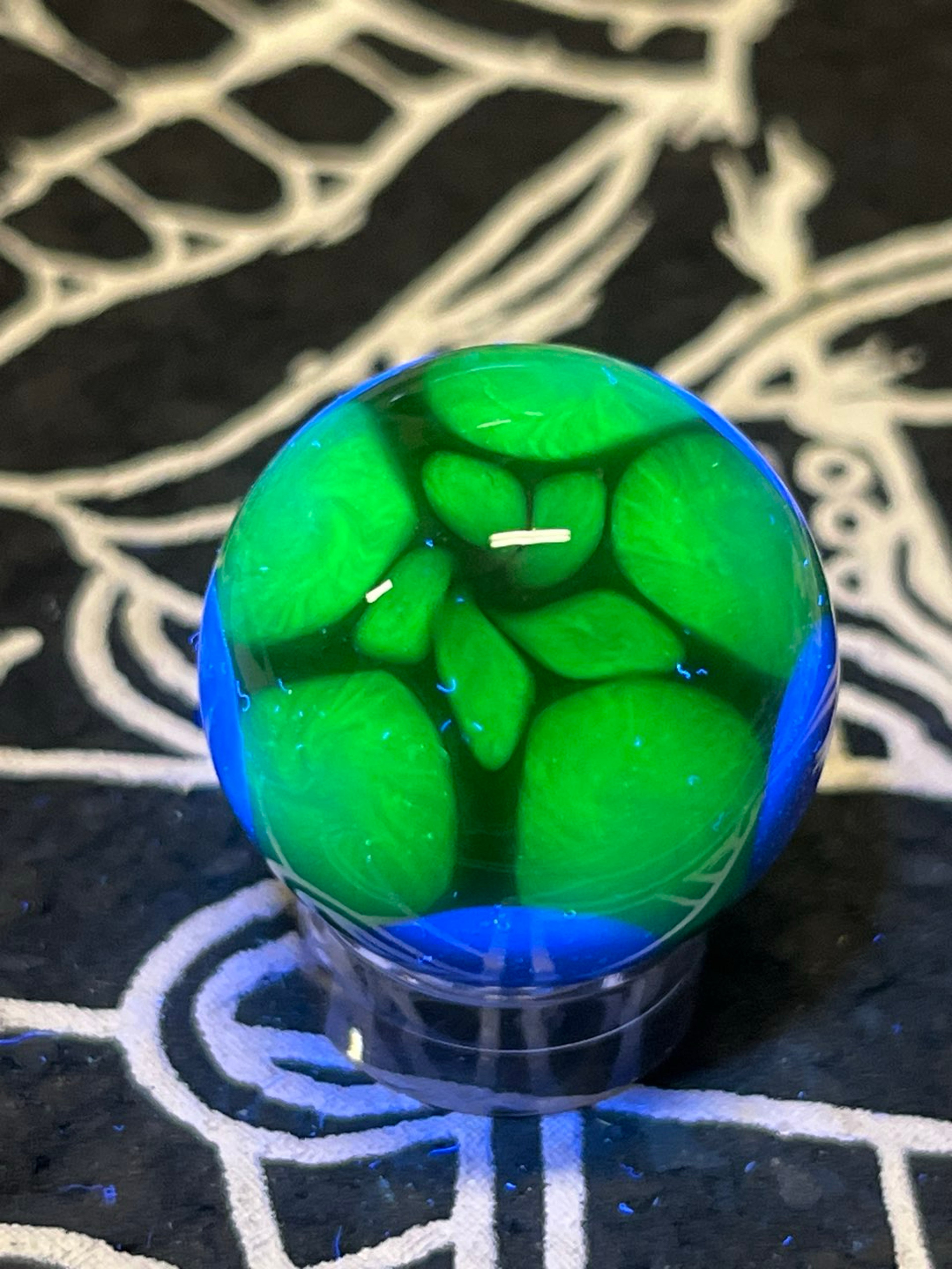 Uv green and blue honeycomb marble image 0