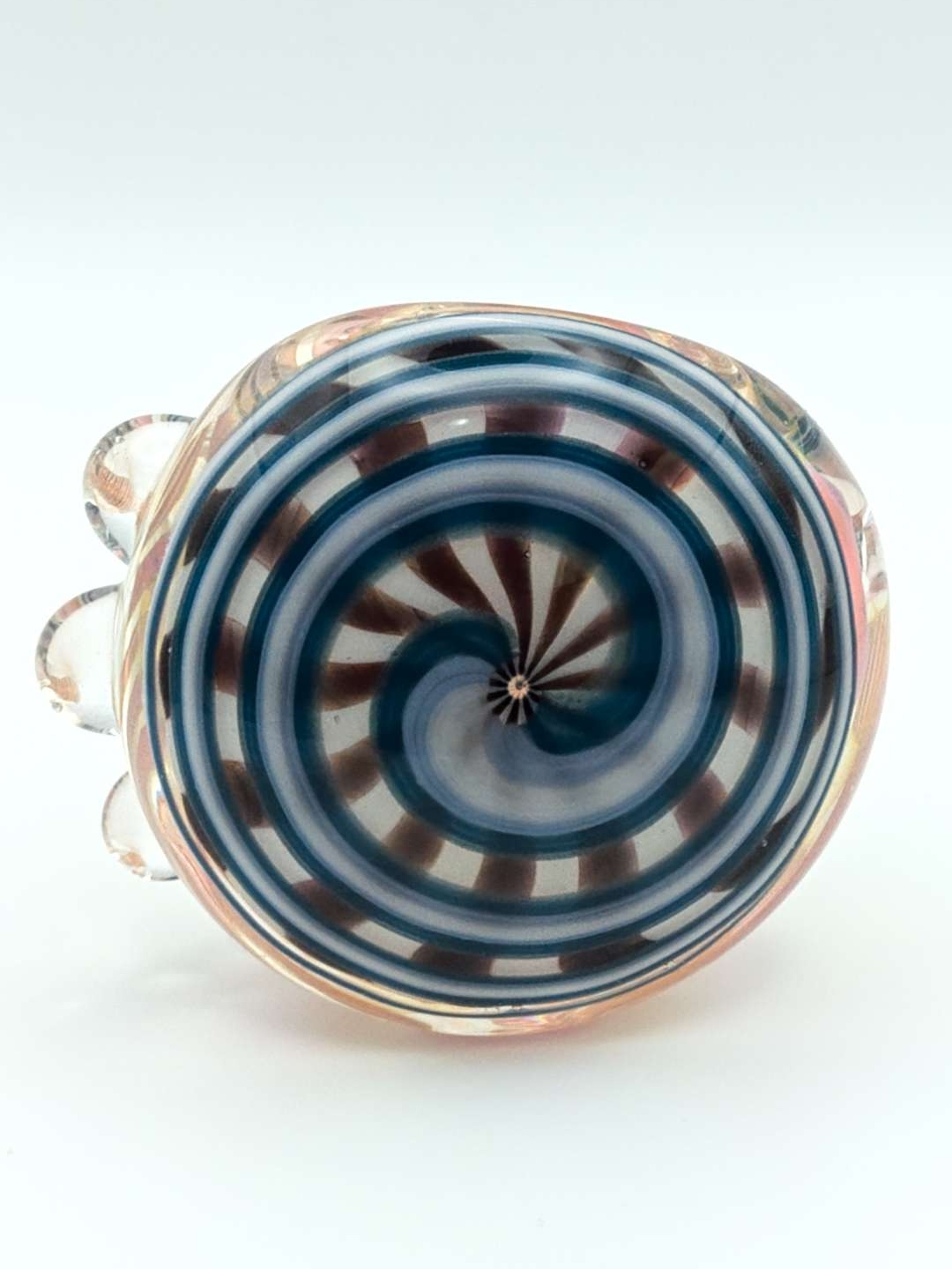 Preview pic of Ohio Valley Glass pipe – Swirl Cap with Marble Accents and Fumed Stem