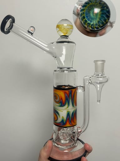 Preview pic of New Shwayze WigWag Bent Neck Showerhead w/ Ash Catcher Joint & Opals