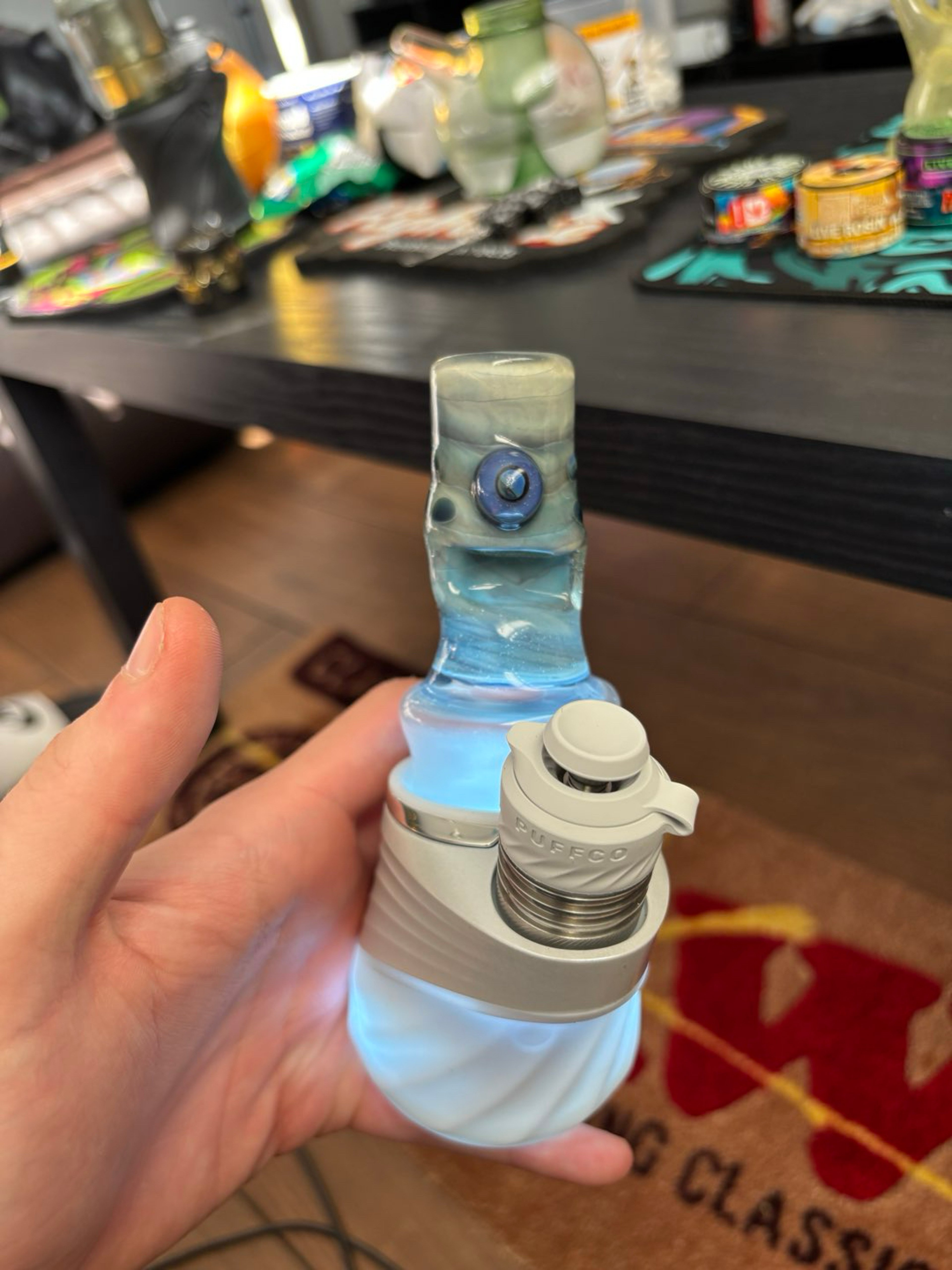 Preview pic of Puffco set up with dry top from bejerks glassworks