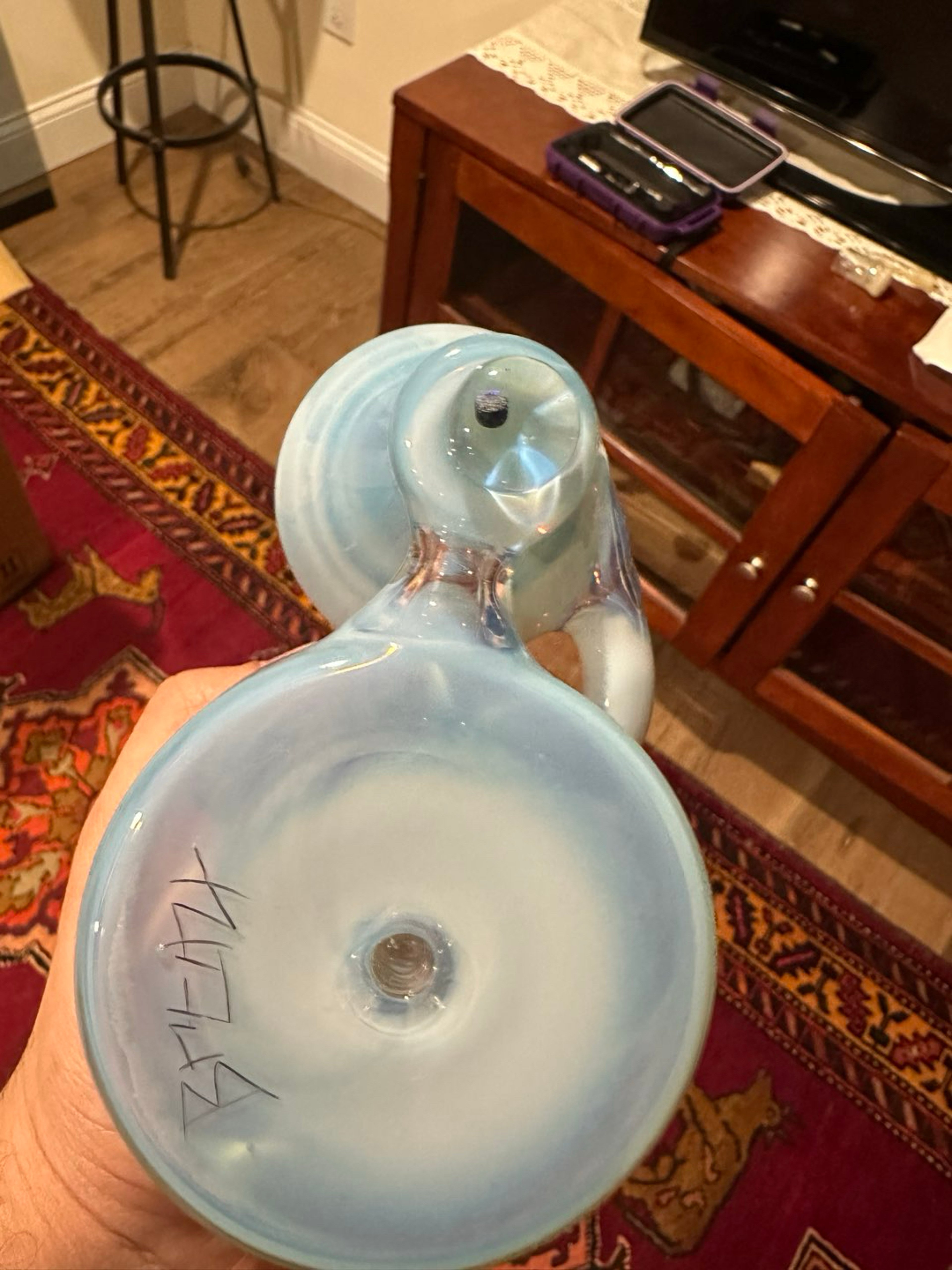 Preview pic of Bronx Glass Custom Glass Rig - Opal Accent - 14mm Female Joint