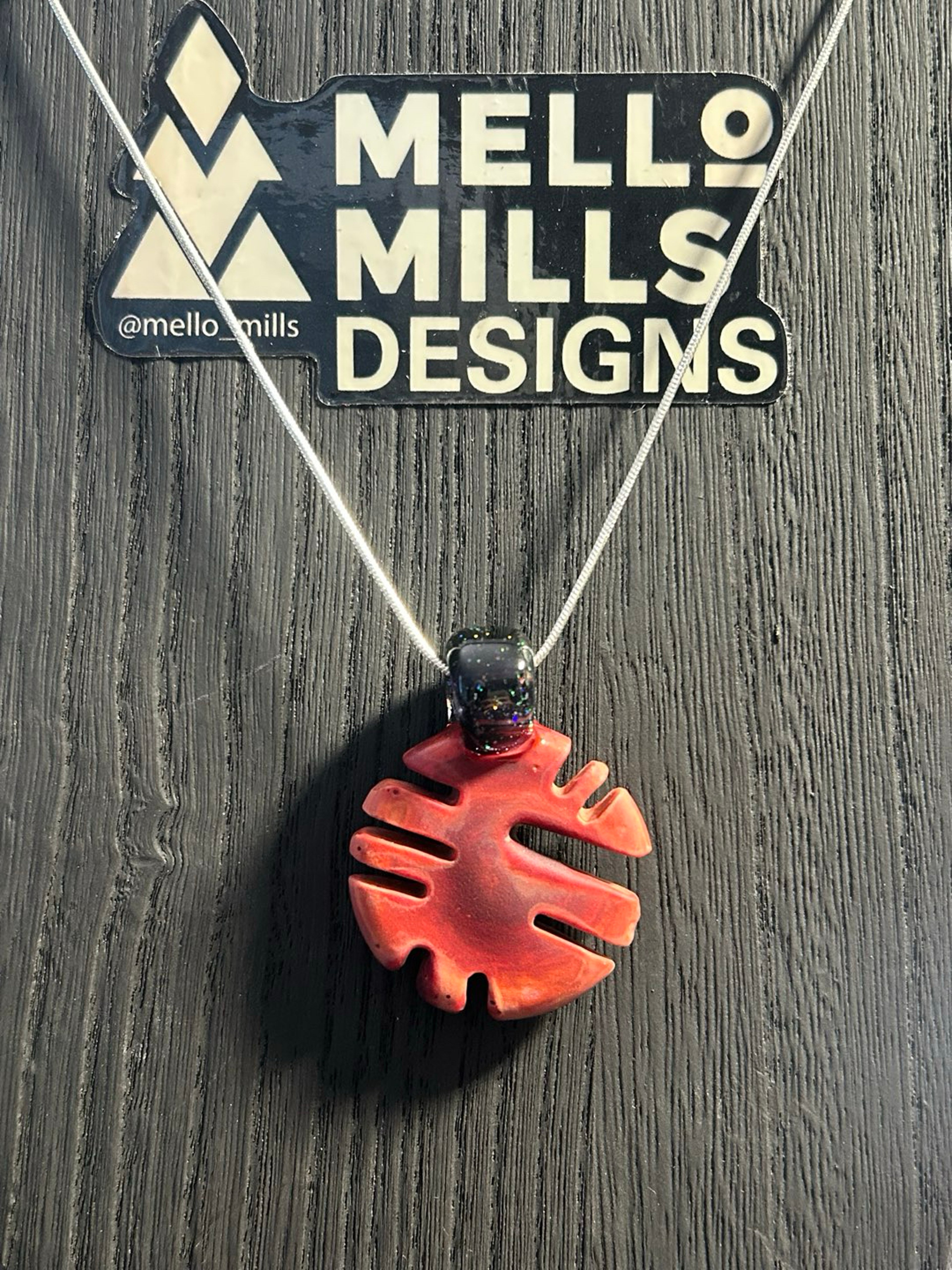 Caved faux agate slice pendant image 0