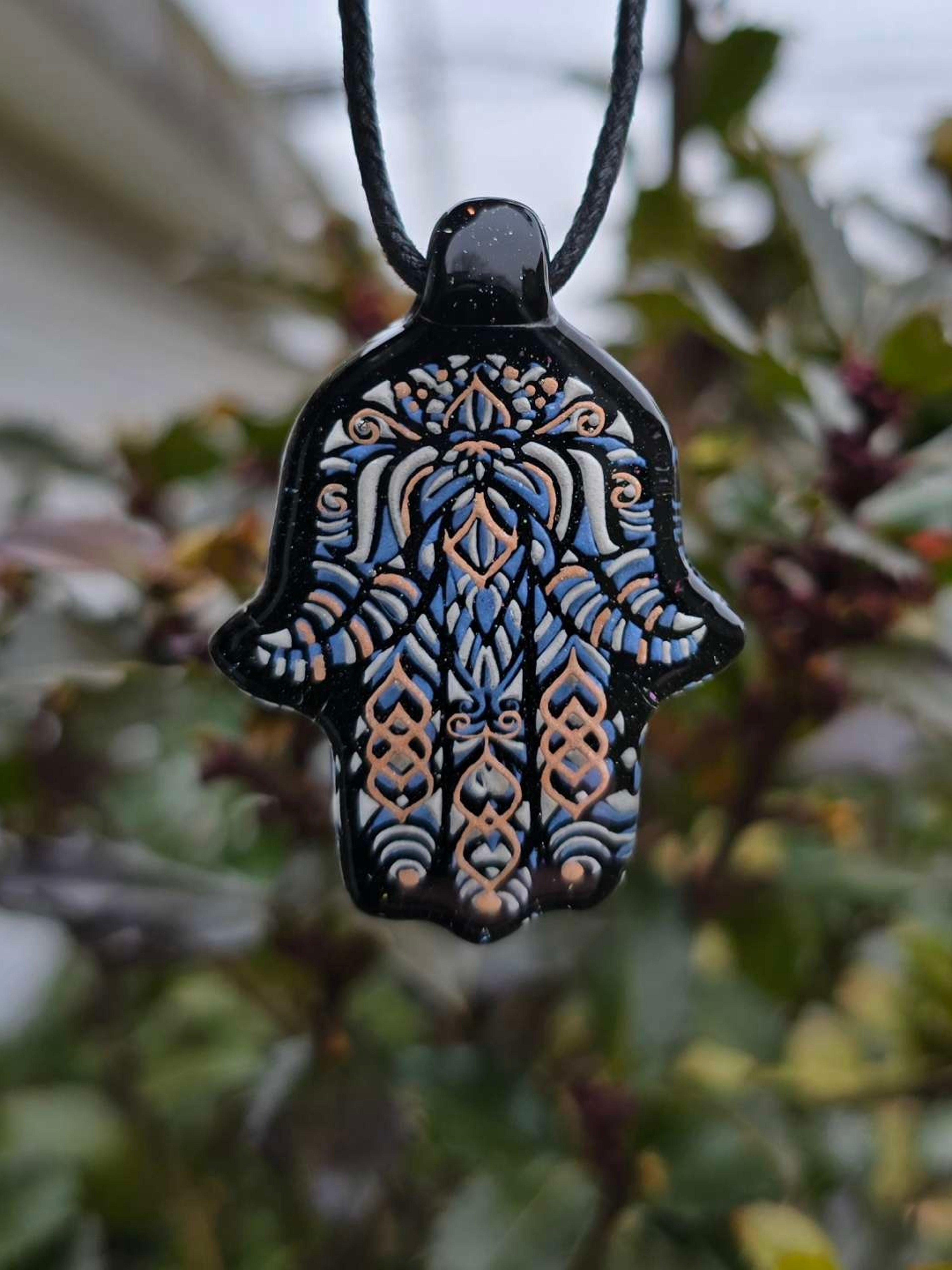 Hamsa Layered Glow Pendant image 0