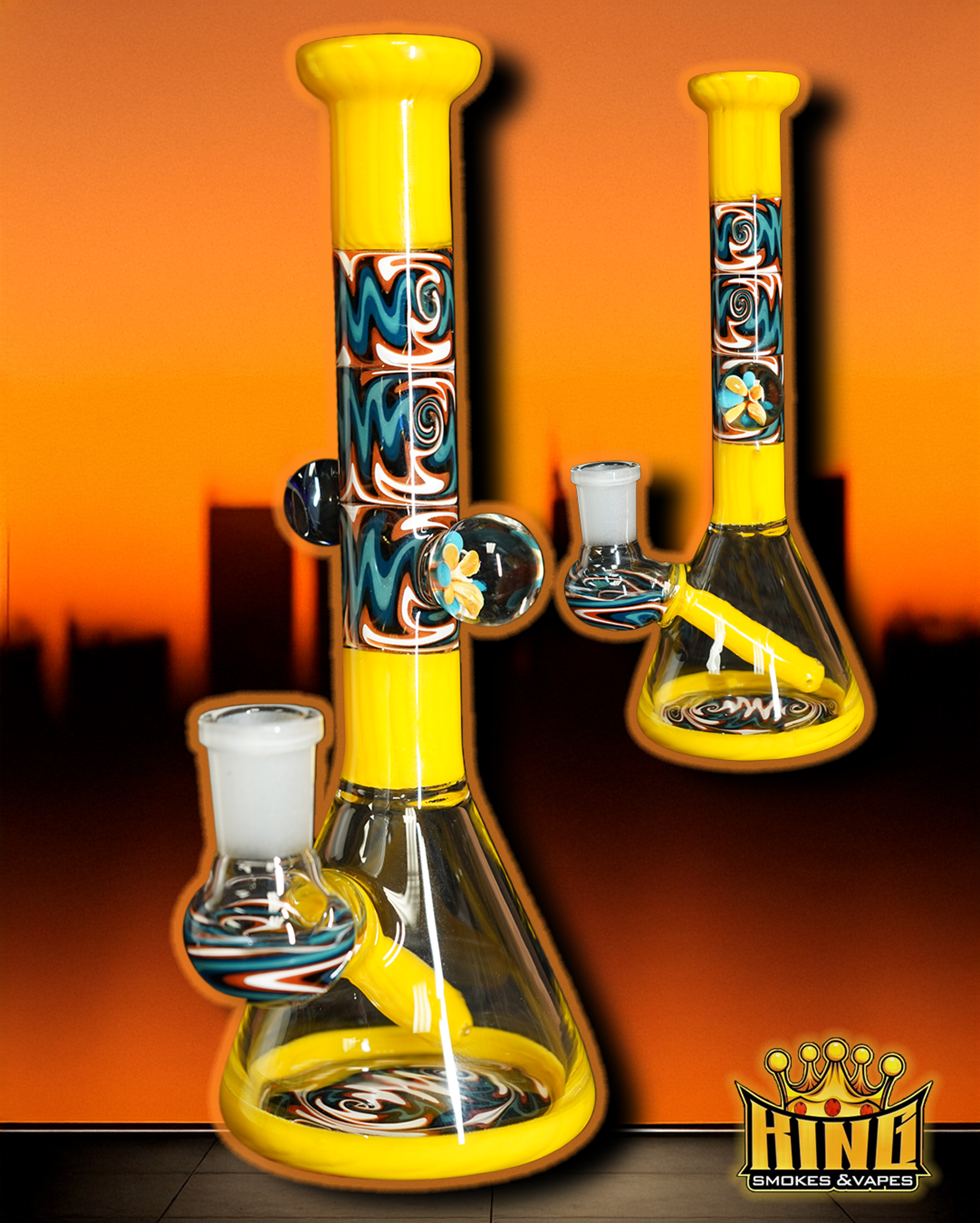 Preview pic of 🌞 SUNSET SWIRL BEAKER