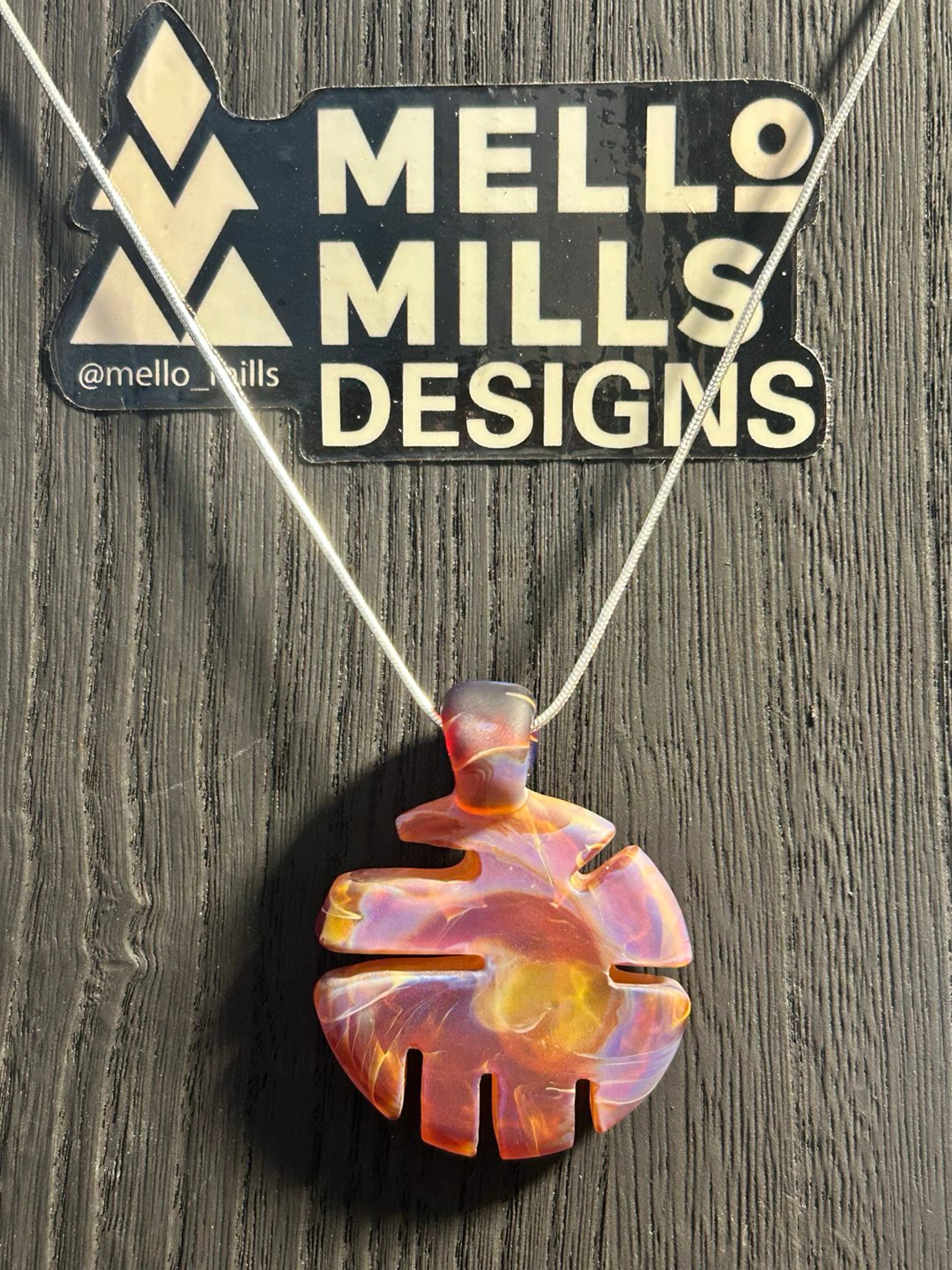 Caved faux agate slice pendant image 0