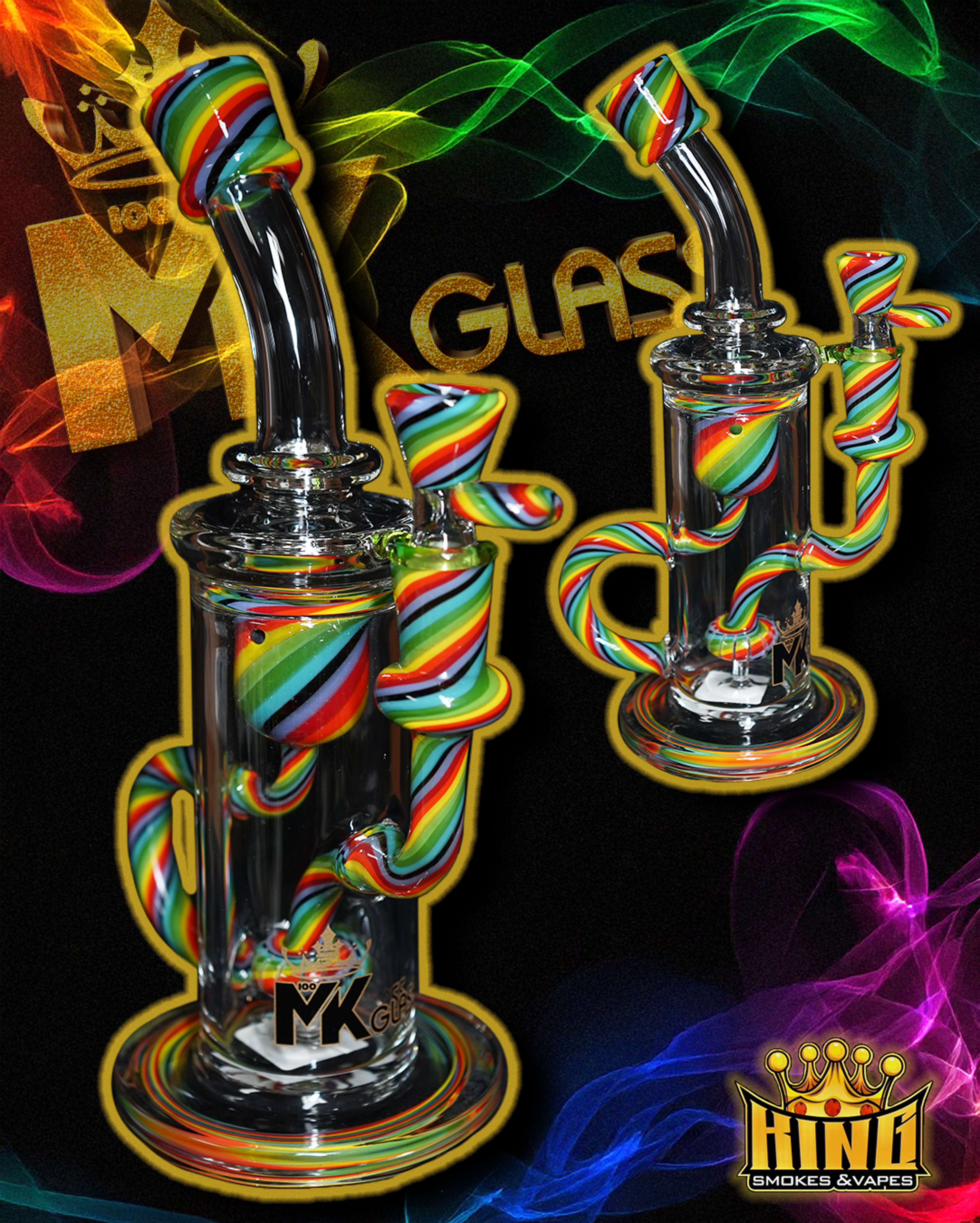 Preview pic of 🌈 MK GLASS – RAINBOW SHRED RIG