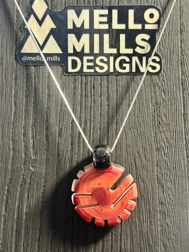 Preview pic of Caved faux agate slice pendant