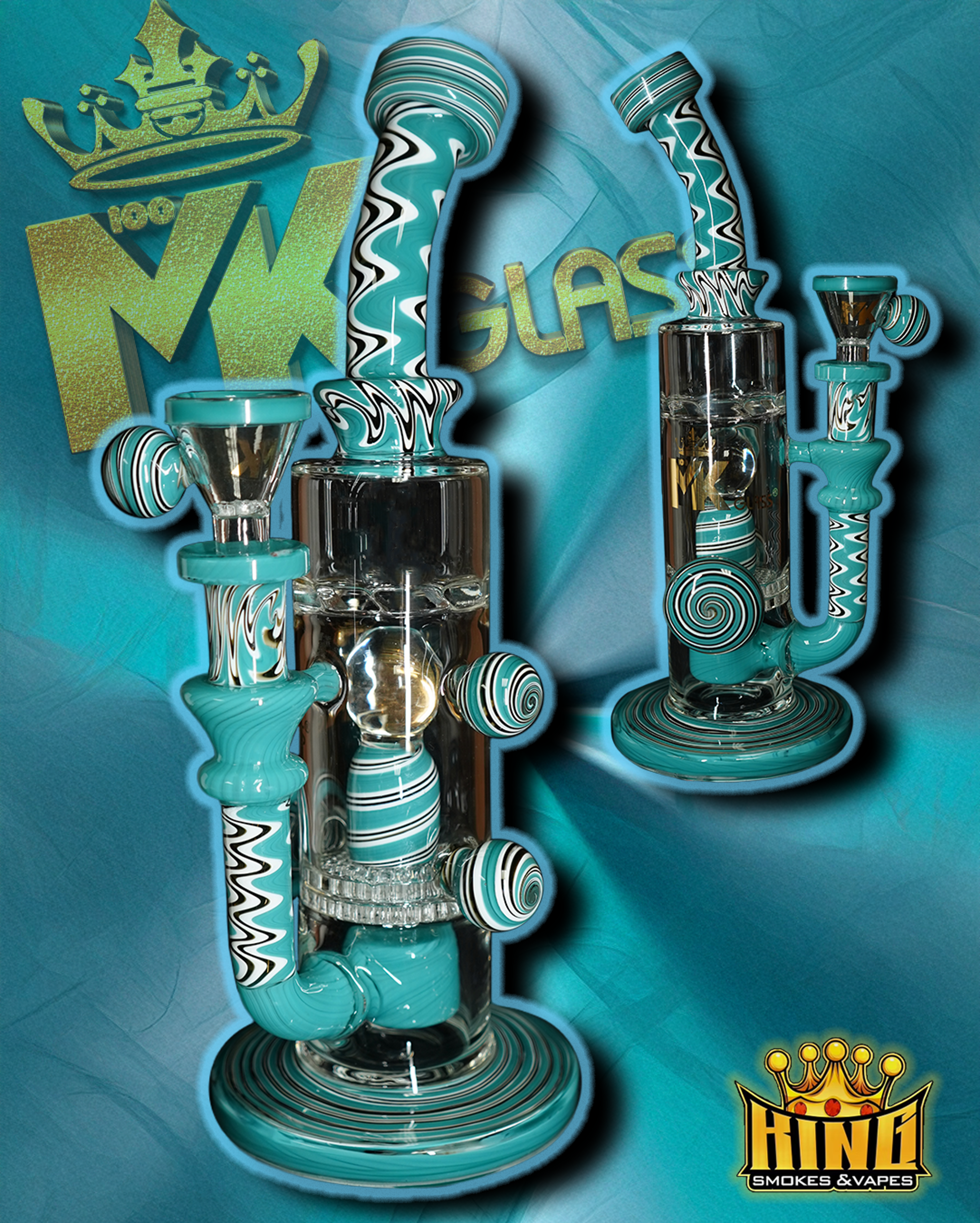 💚 MK GLASS – ICY TEAL SWIRL RIG image 0