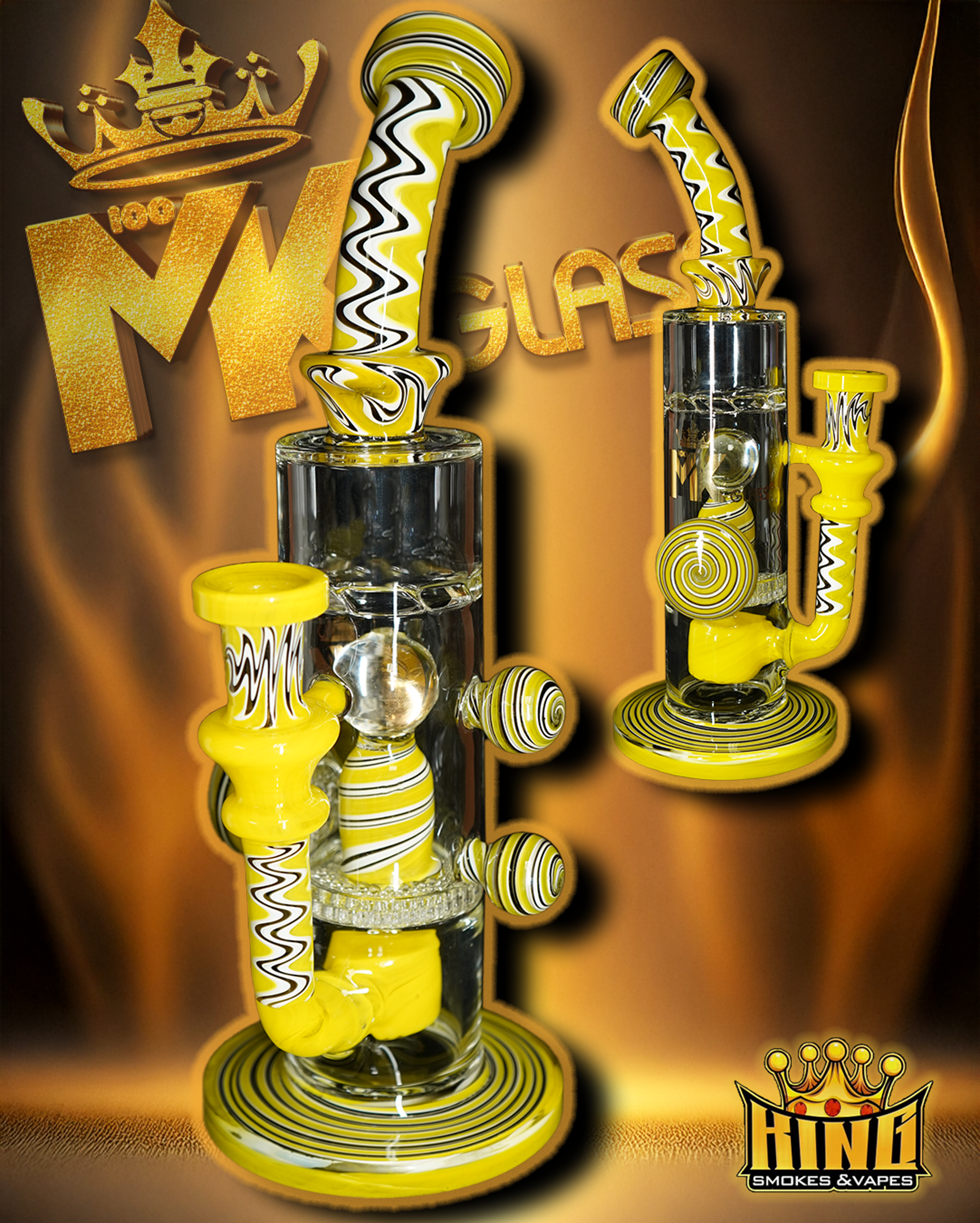 💛 MK GLASS – ELECTRIC YELLOW SWIRL RIG image 0