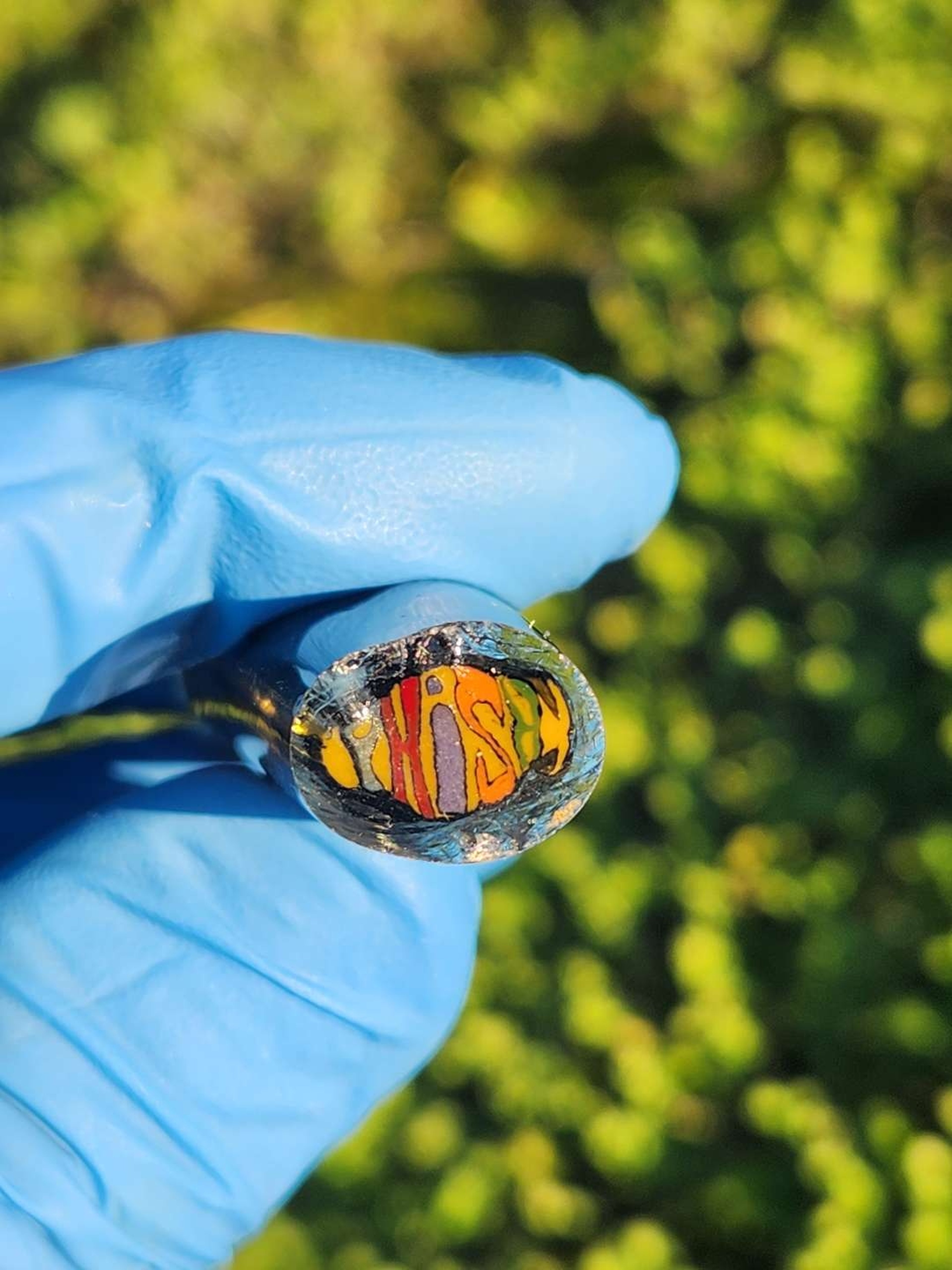 Preview pic of KENNAROO Rooster 🐓 Glass PHISH logo murrine cane