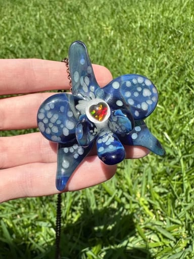 Preview pic of Glow-in-the-Dark Opal Orchid Pendant
