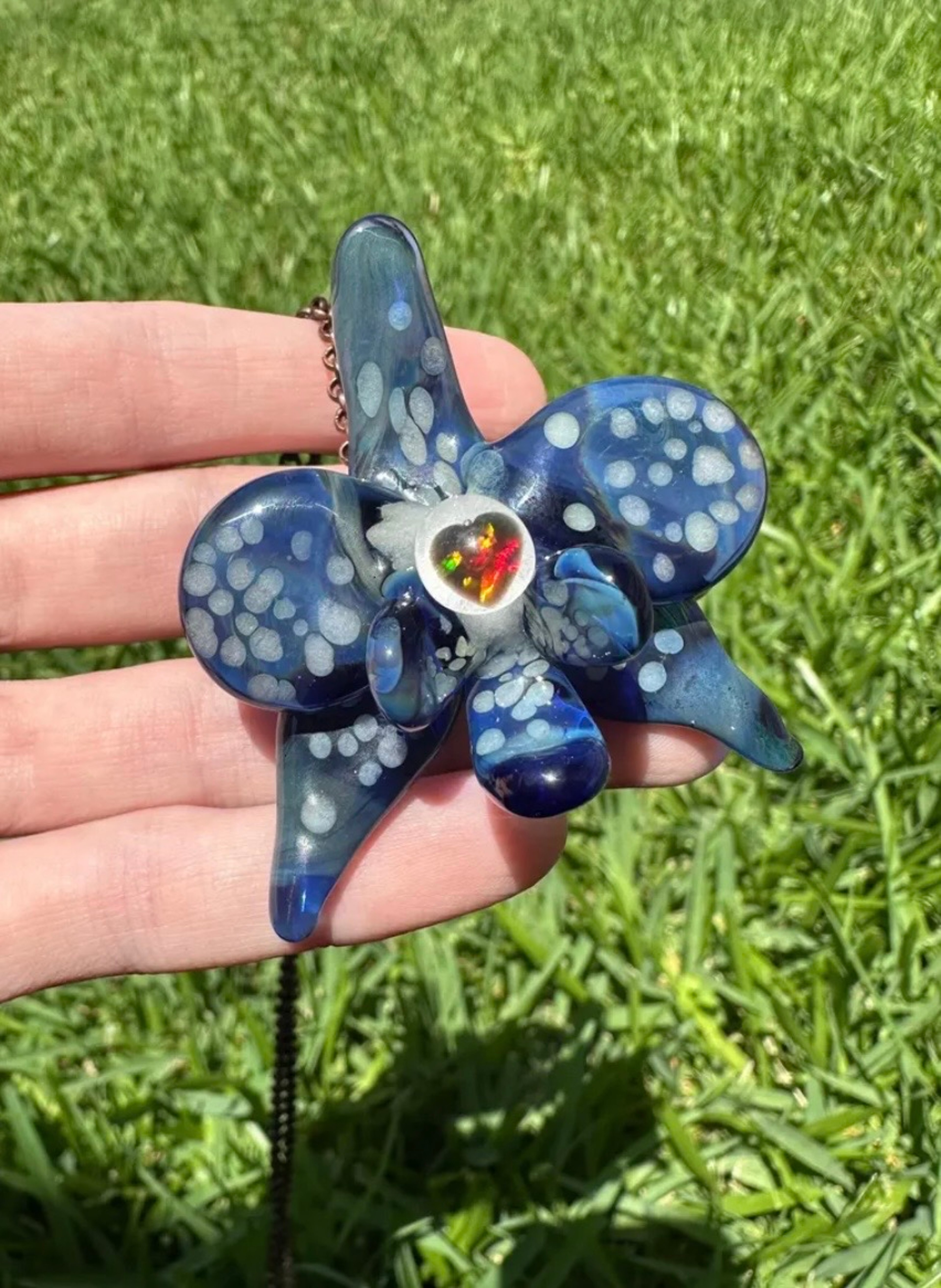 Preview pic of Glow-in-the-Dark Opal Orchid Pendant