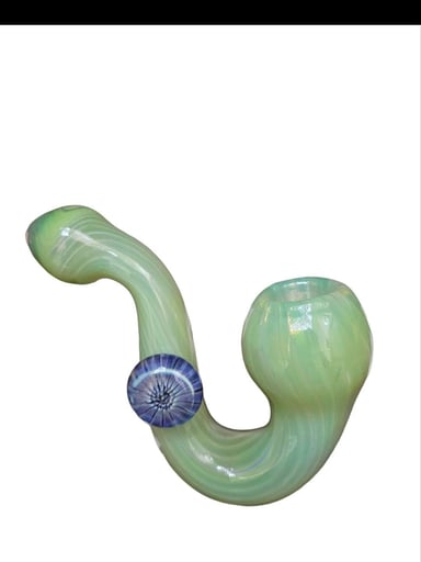Preview pic of Green thick glass Pipe