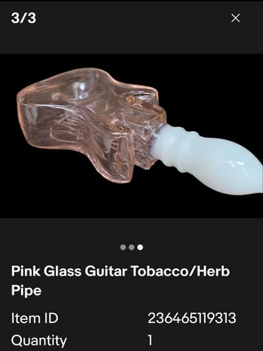 Preview pic of Pink Guitar Handblown Glass pipe