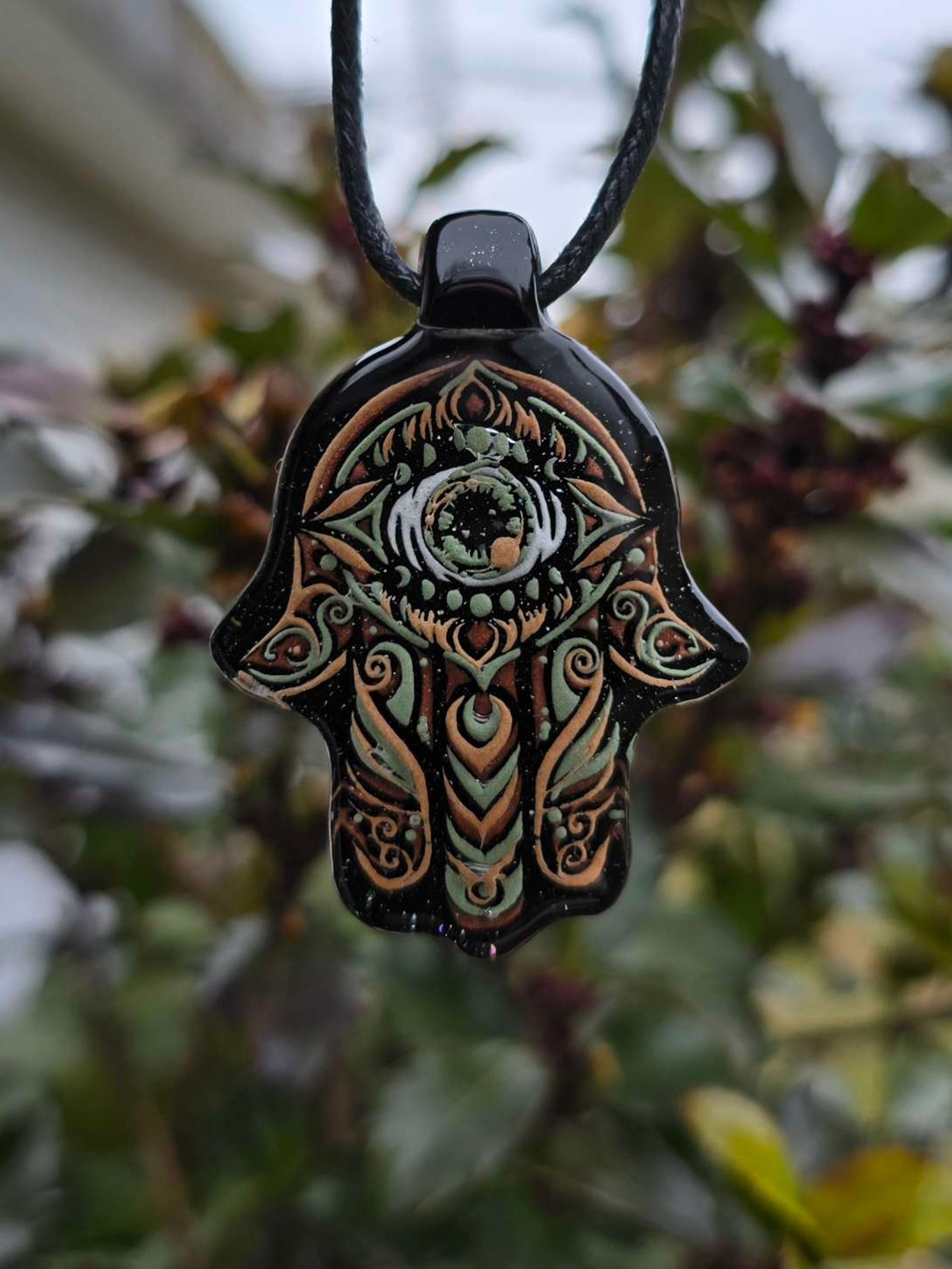 Hamsa Layered Glow Pendant image 0
