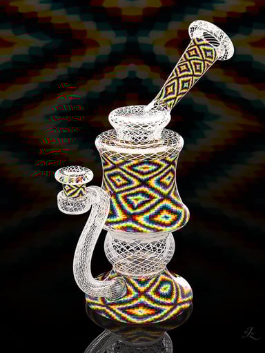 Preview pic of Walmot Glass Fully Worked “Tie-Dye” Astro Set