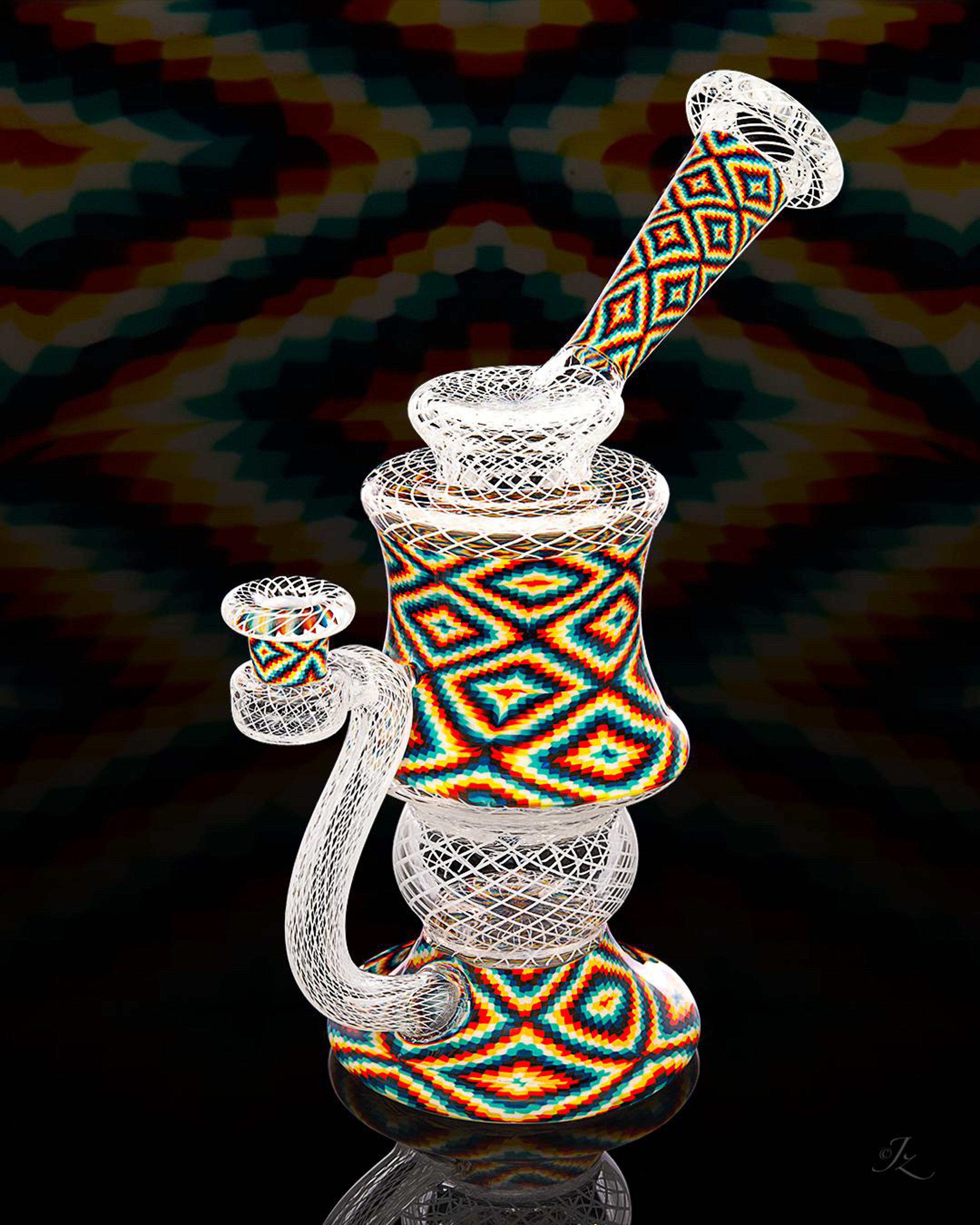 Preview pic of Walmot Glass Fully Worked “Tie-Dye” Astro Set