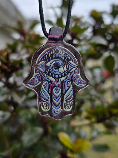 Preview pic of Hamsa Hand Layered Glow Pendant