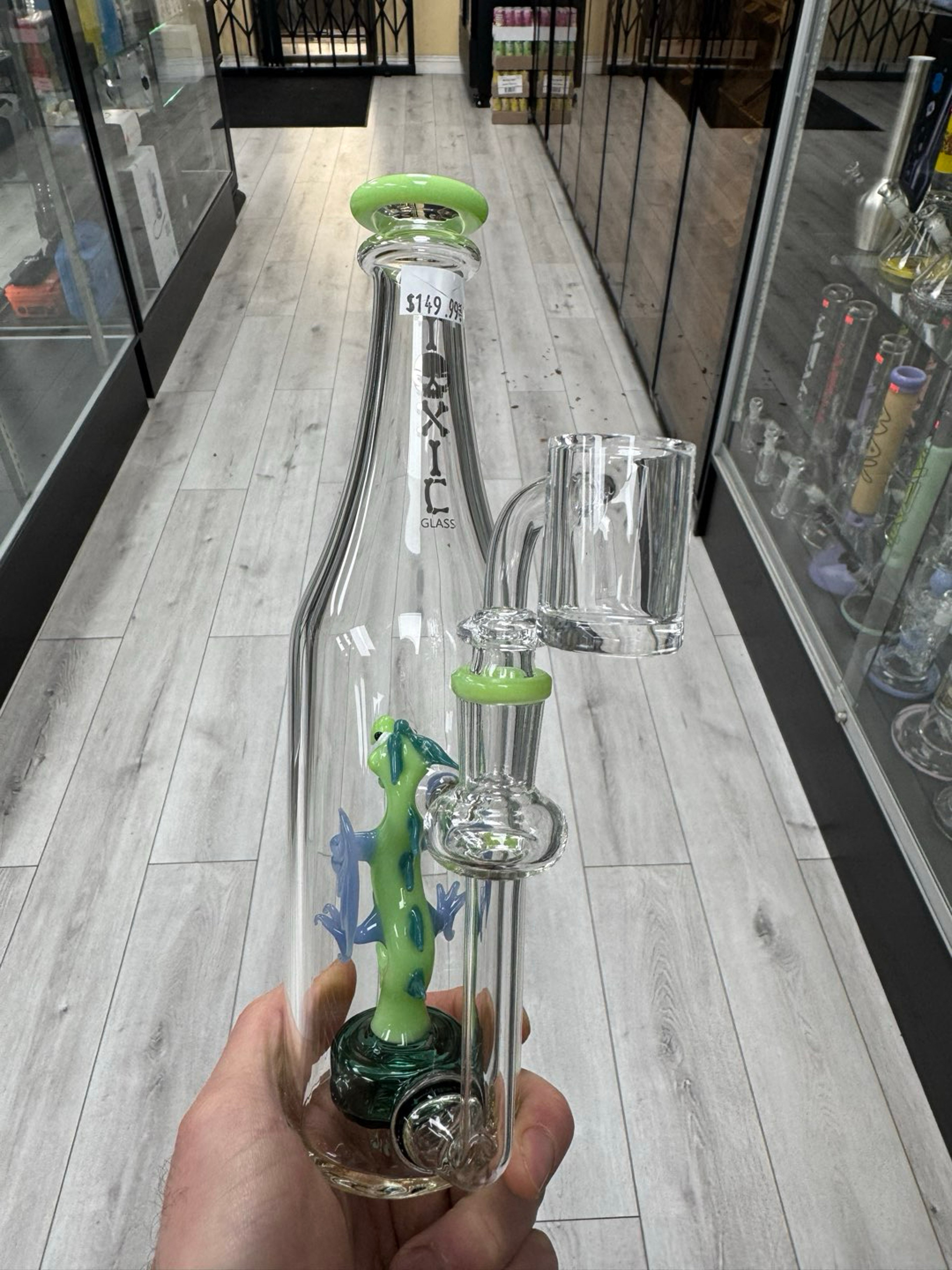 Preview pic of Toxic glass dragon bottle rig green