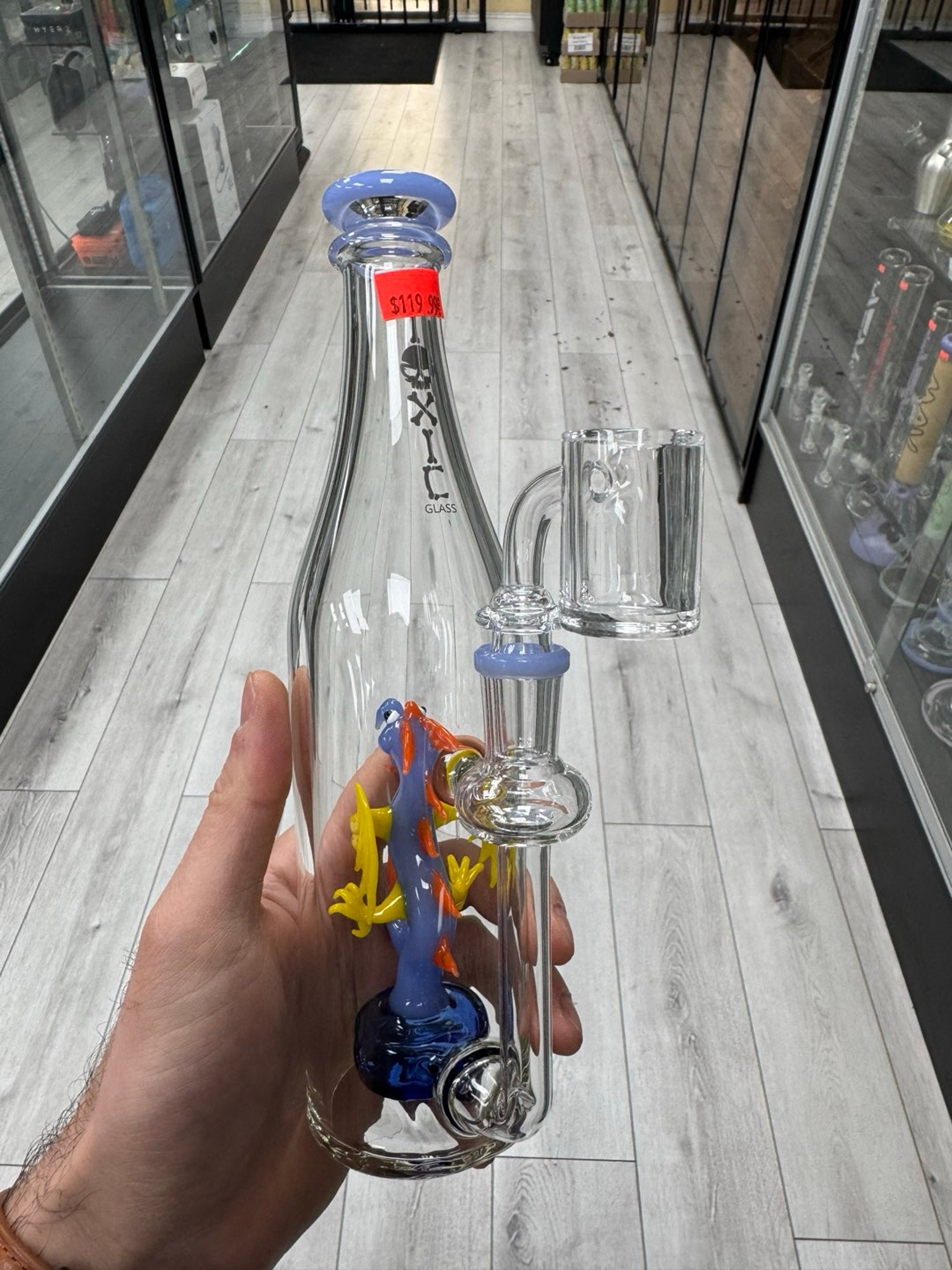 Preview pic of Toxic glass dragon bottle rig blue