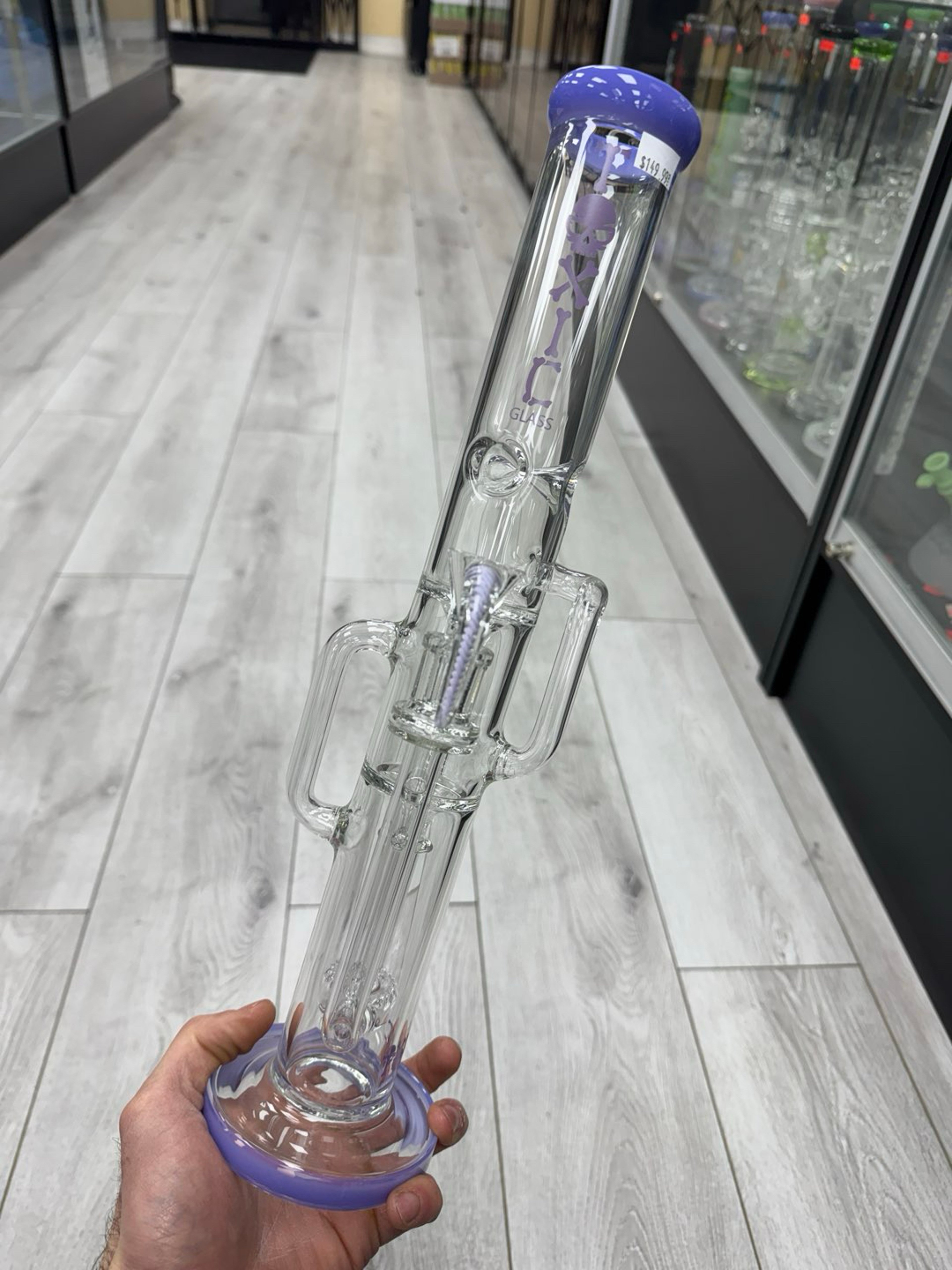 Toxic glass recycler tube 16” tall purple image 0