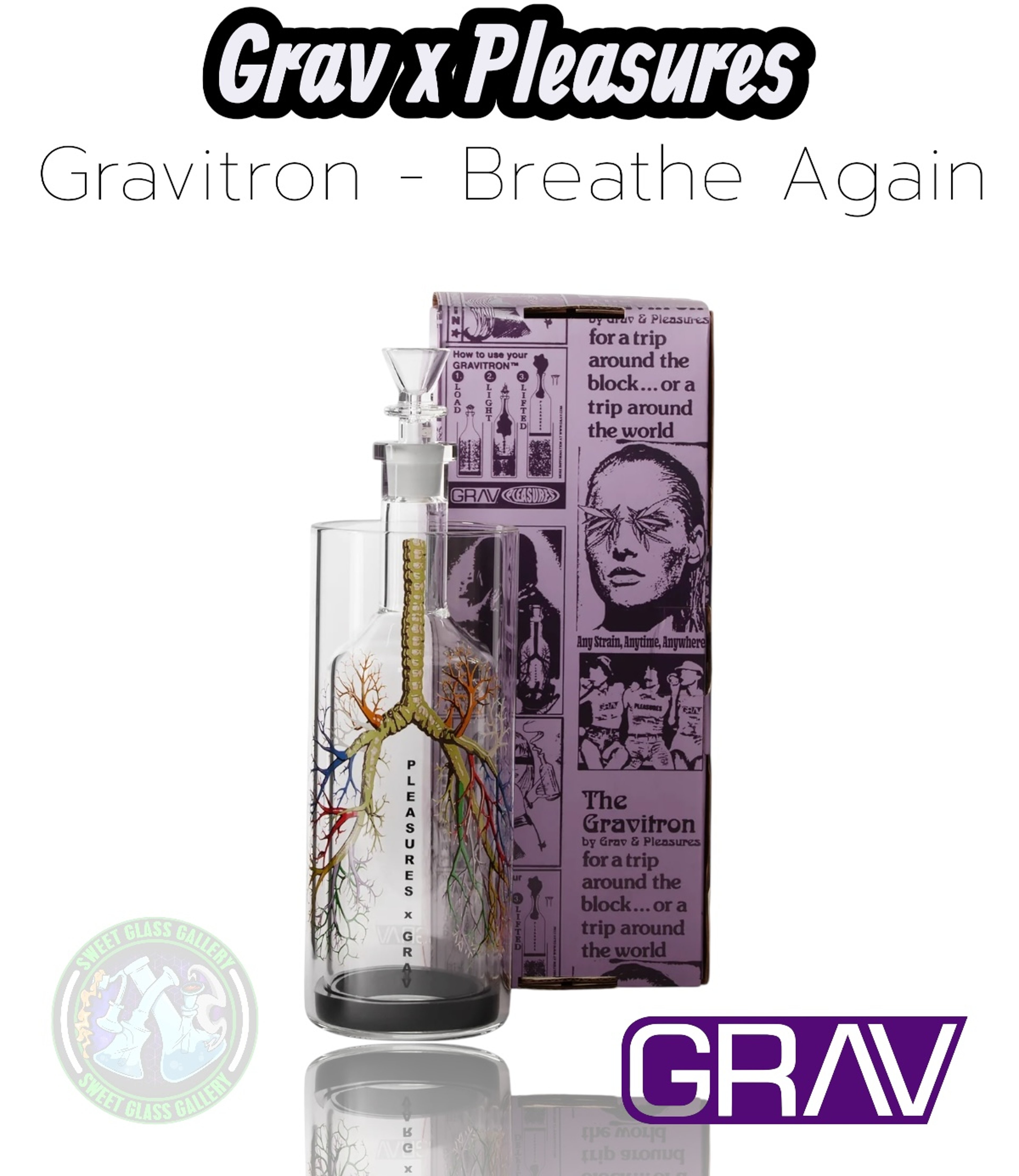 Grav x Pleasures - Gravitron Large - Breathe Again Gravity Bong image 0