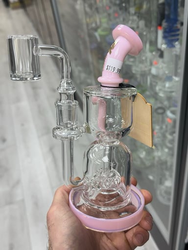 Preview pic of Mk glass recycler single uptake pink