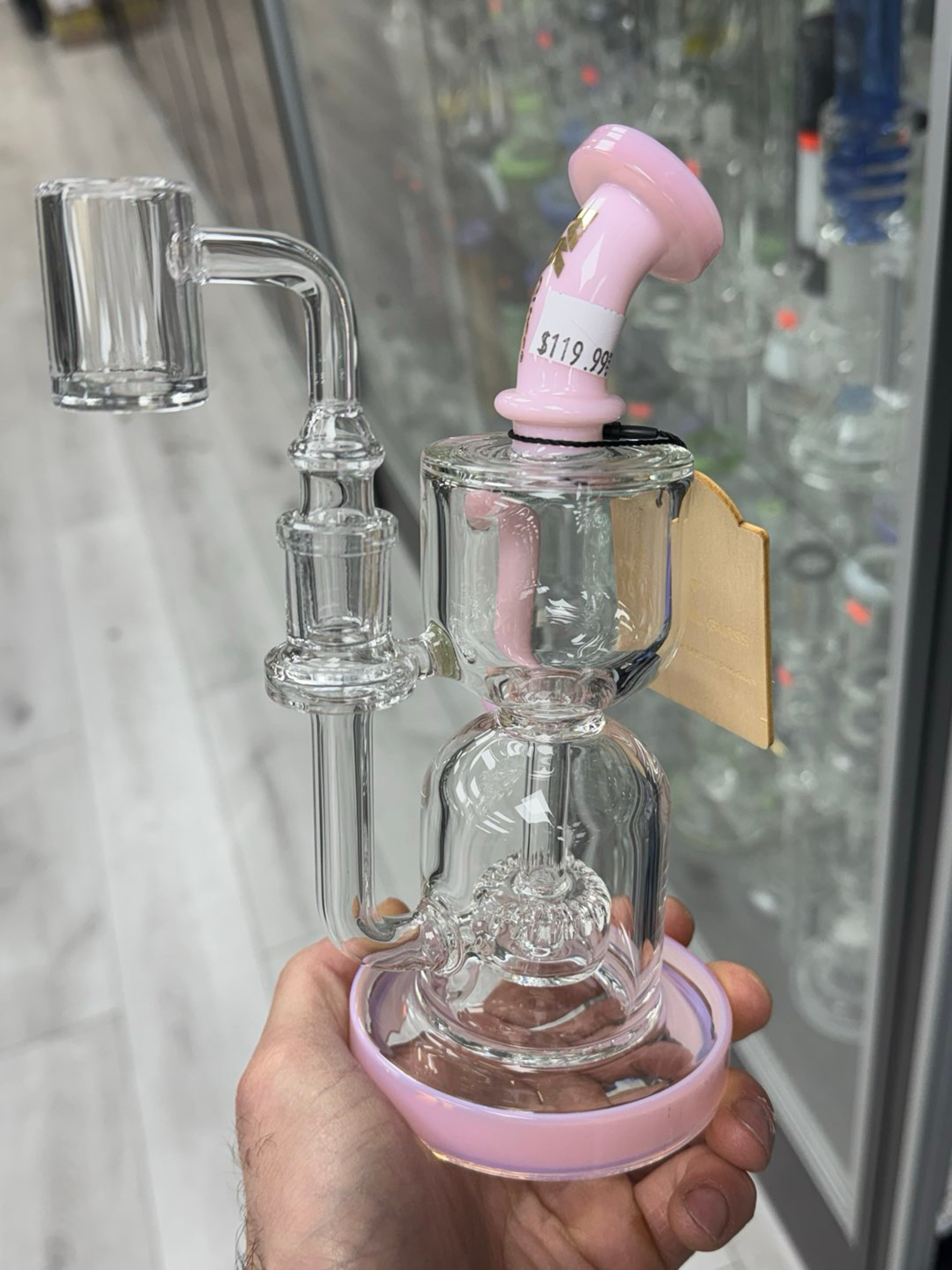 Mk glass recycler single uptake pink image 0