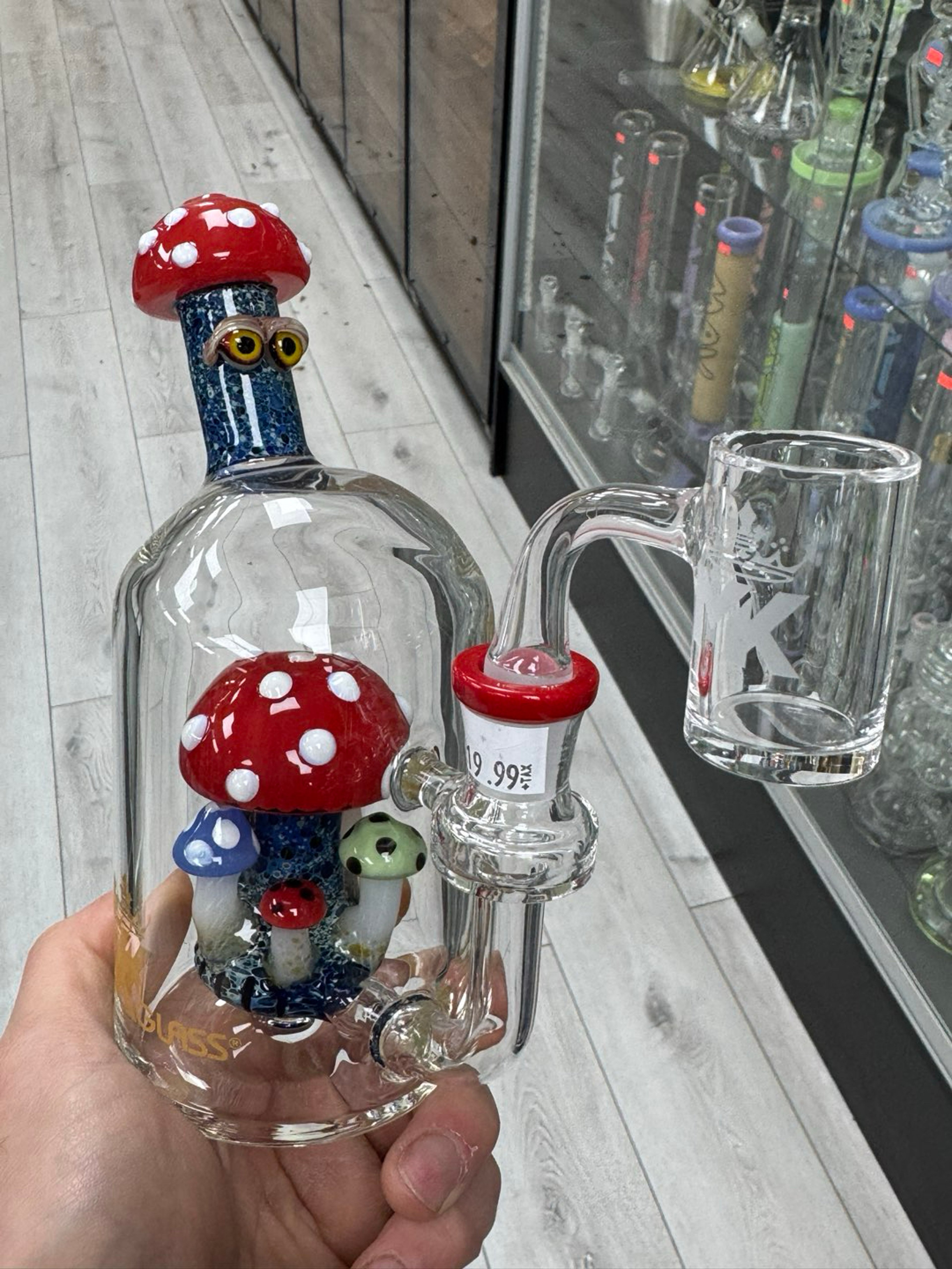 Preview pic of Mk glass trippy mushroom rig red