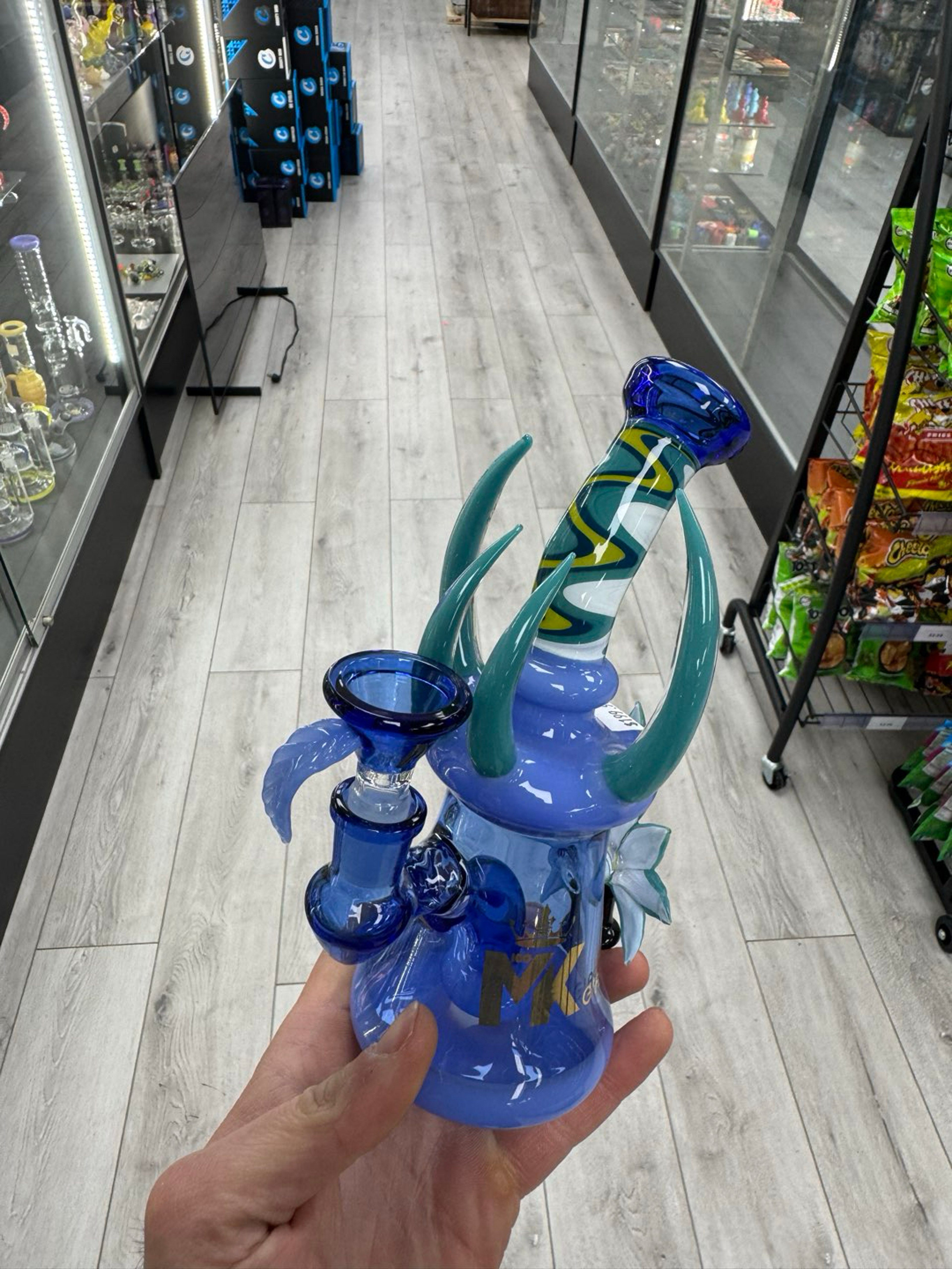 Preview pic of Mk glass bloom dab rig blue