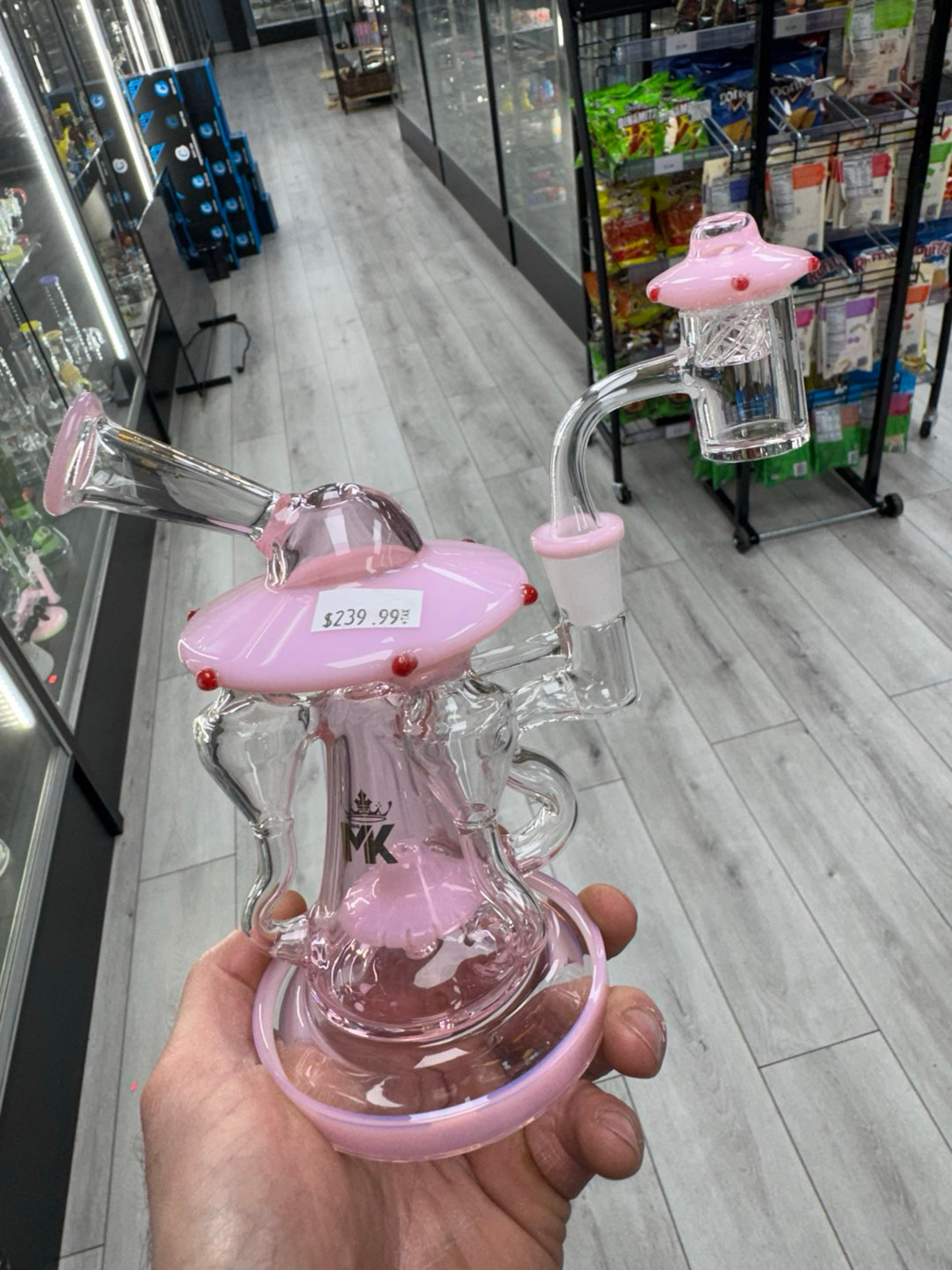 Mk glass ufo 3 uptake recycler kit pink image 0