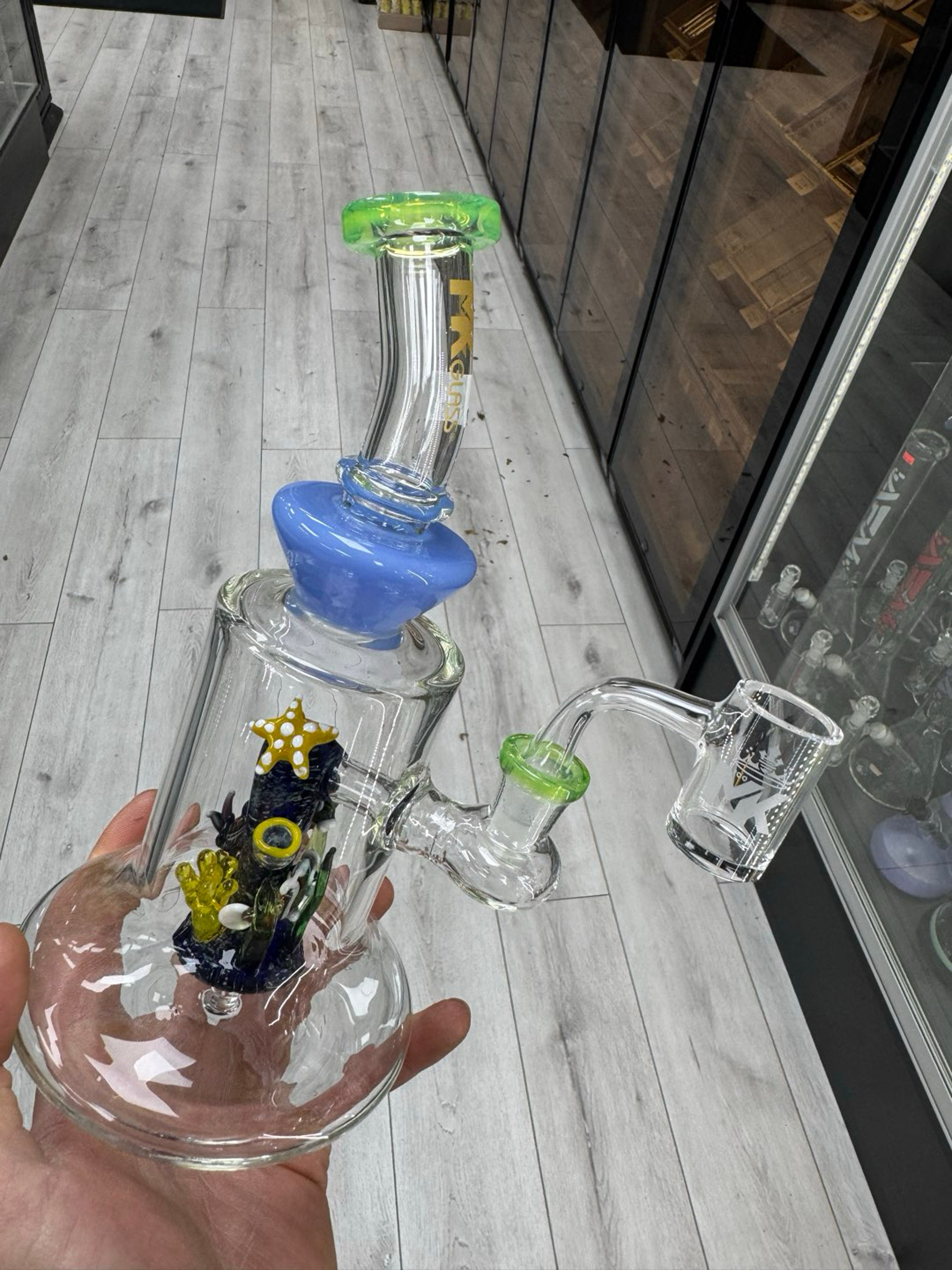 Preview pic of Mk glass aquarium rig blue / green