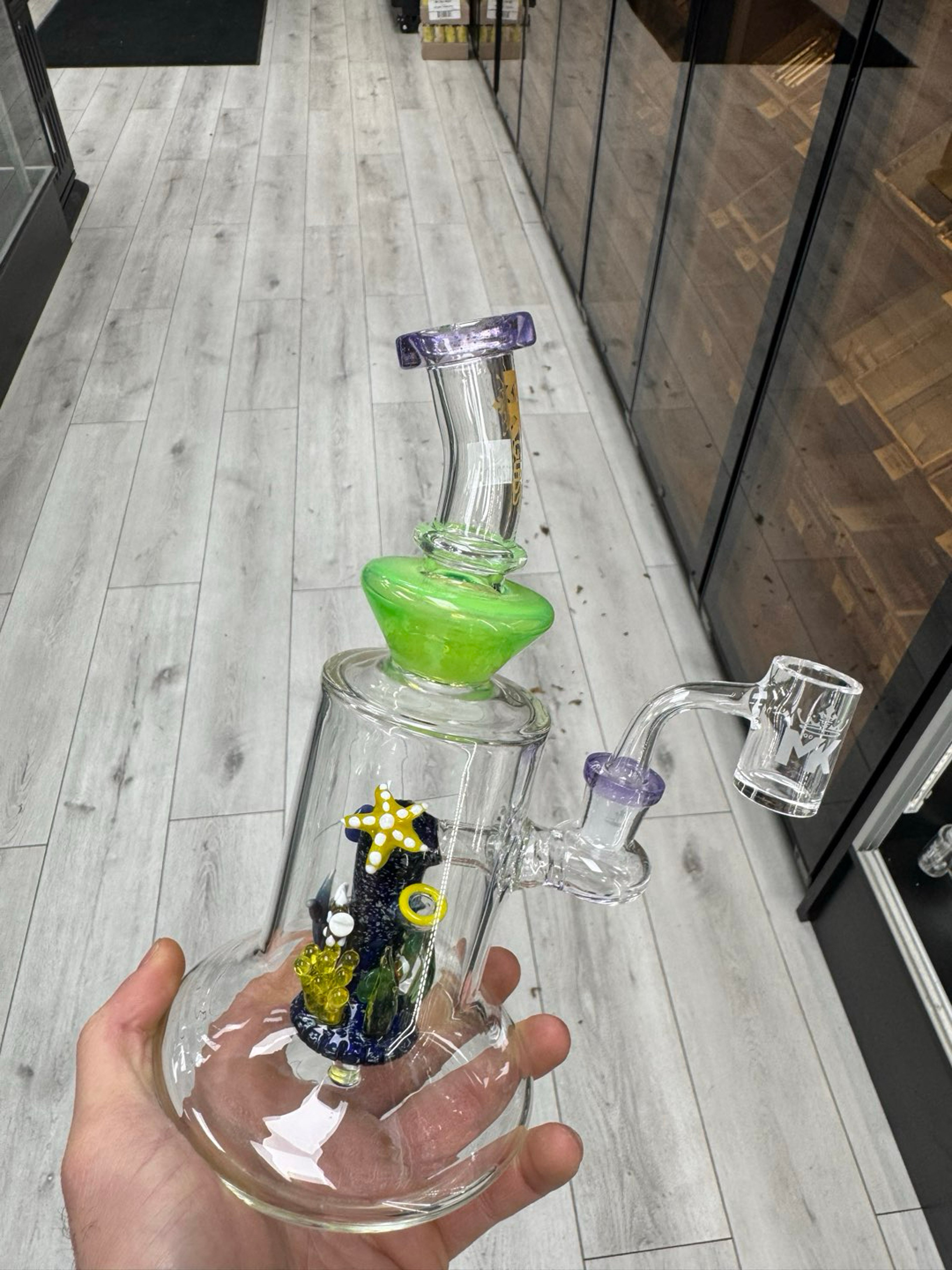 Preview pic of Mk glass aquarium rig green / purple