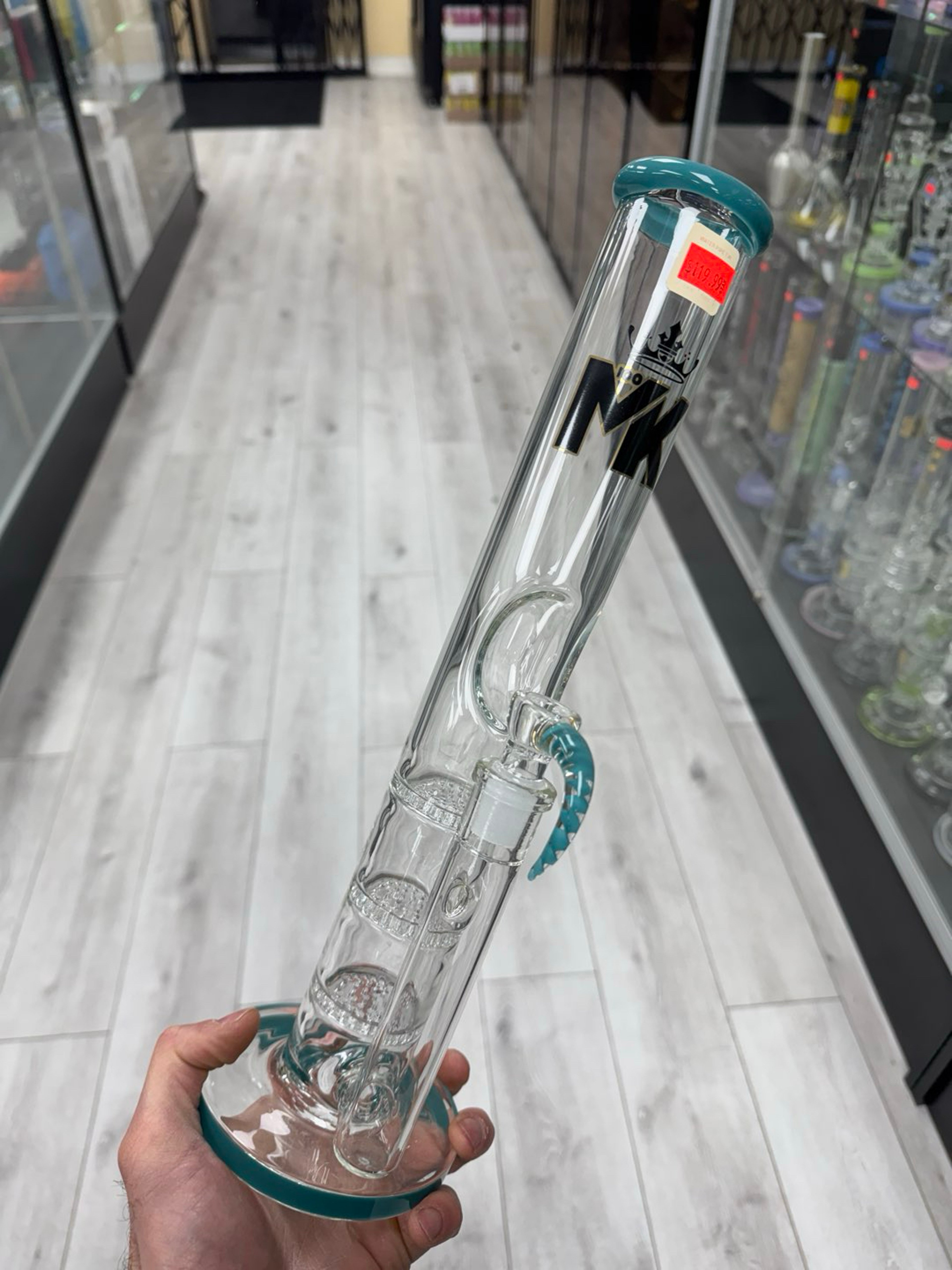 Mk glass 16” 3 percs tube teal image 0