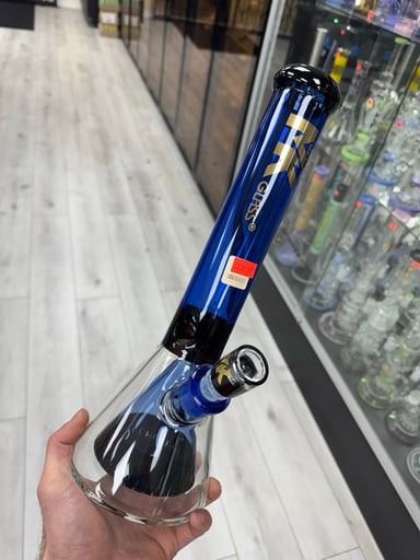 Preview pic of Mk glass Collin beaker 15” blue