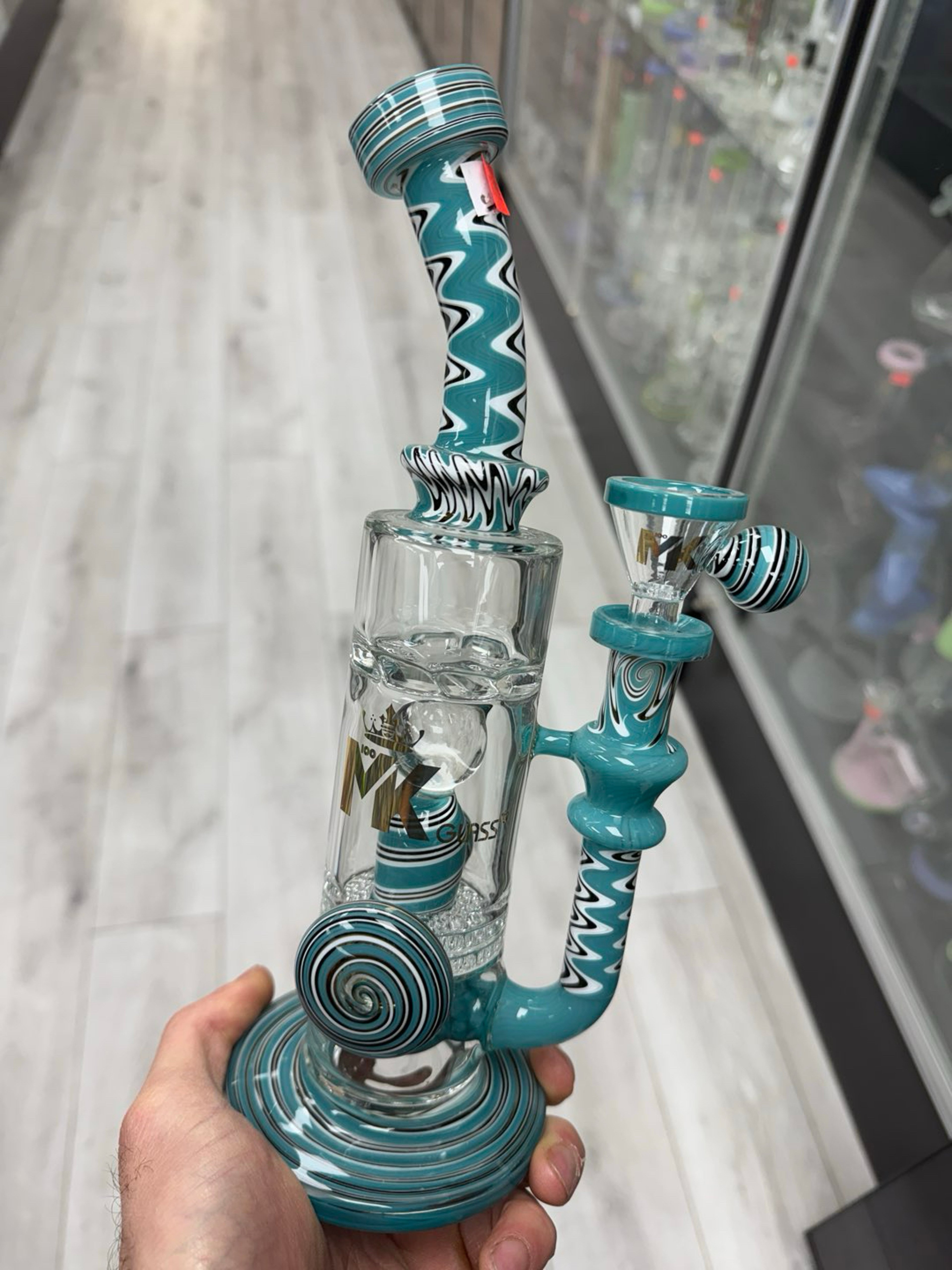 Mk glass 3 perc rig teal image 0