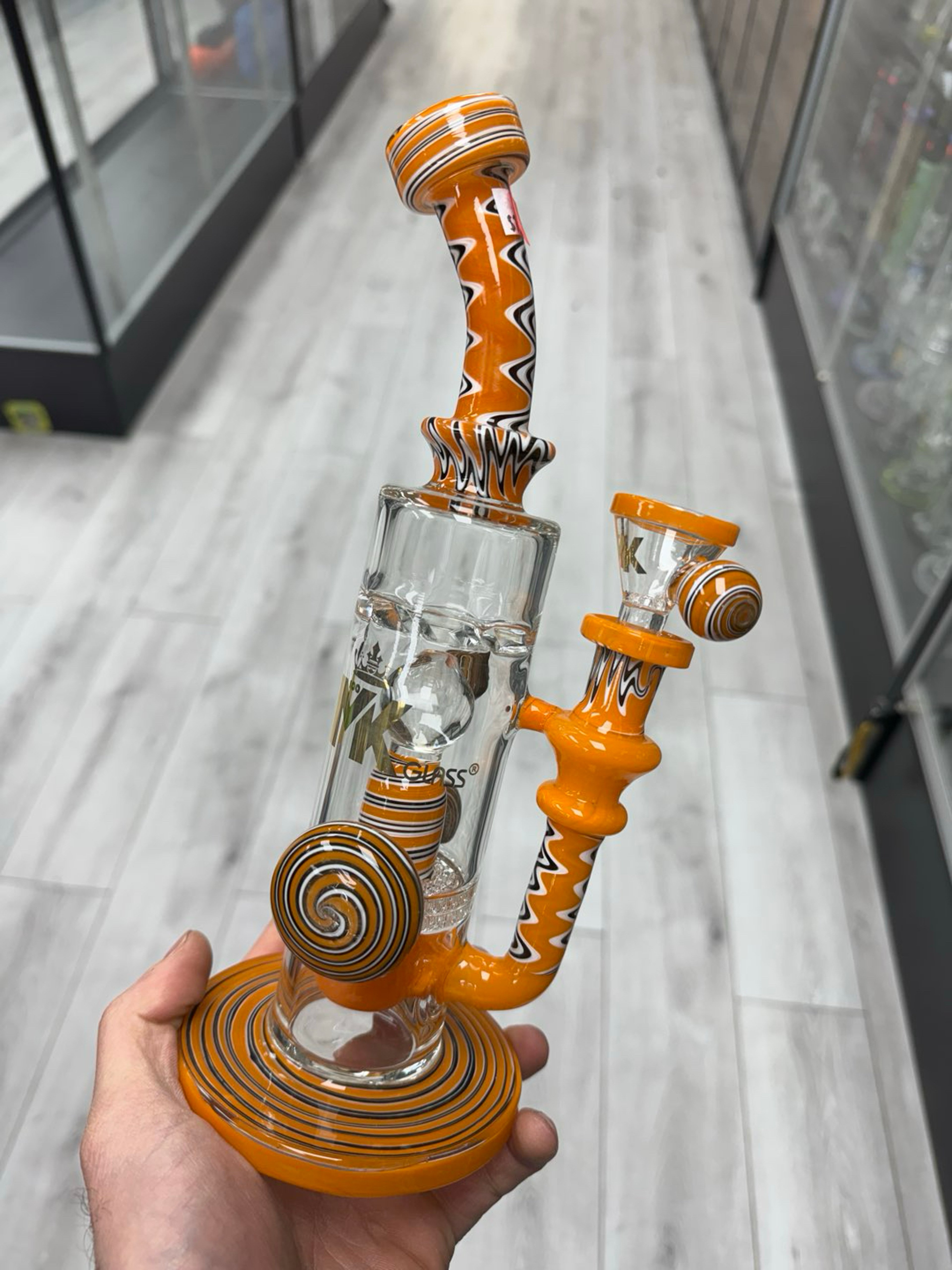 Mk glass 3 perc rig orange image 0