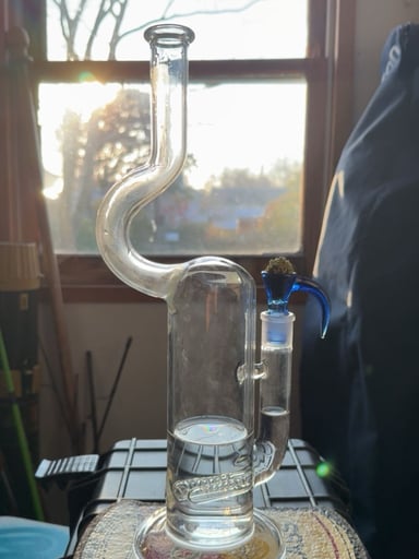 Preview pic of Greek glass double gridded natty neck with opel