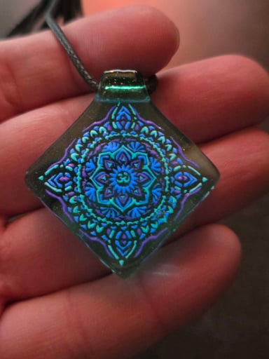 Preview pic of Square Mandala Layered Glow Pendant