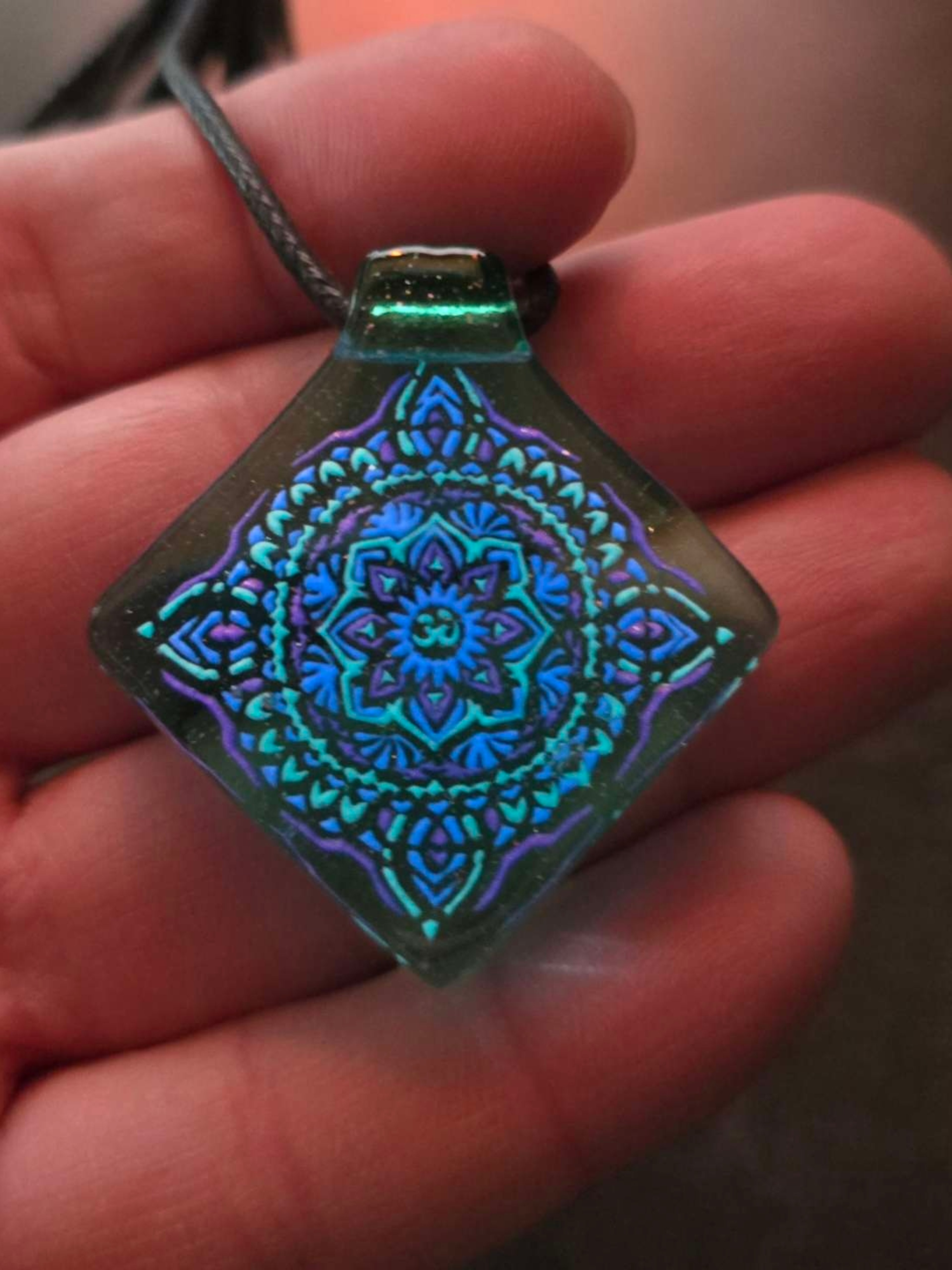 Preview pic of Square Mandala Layered Glow Pendant