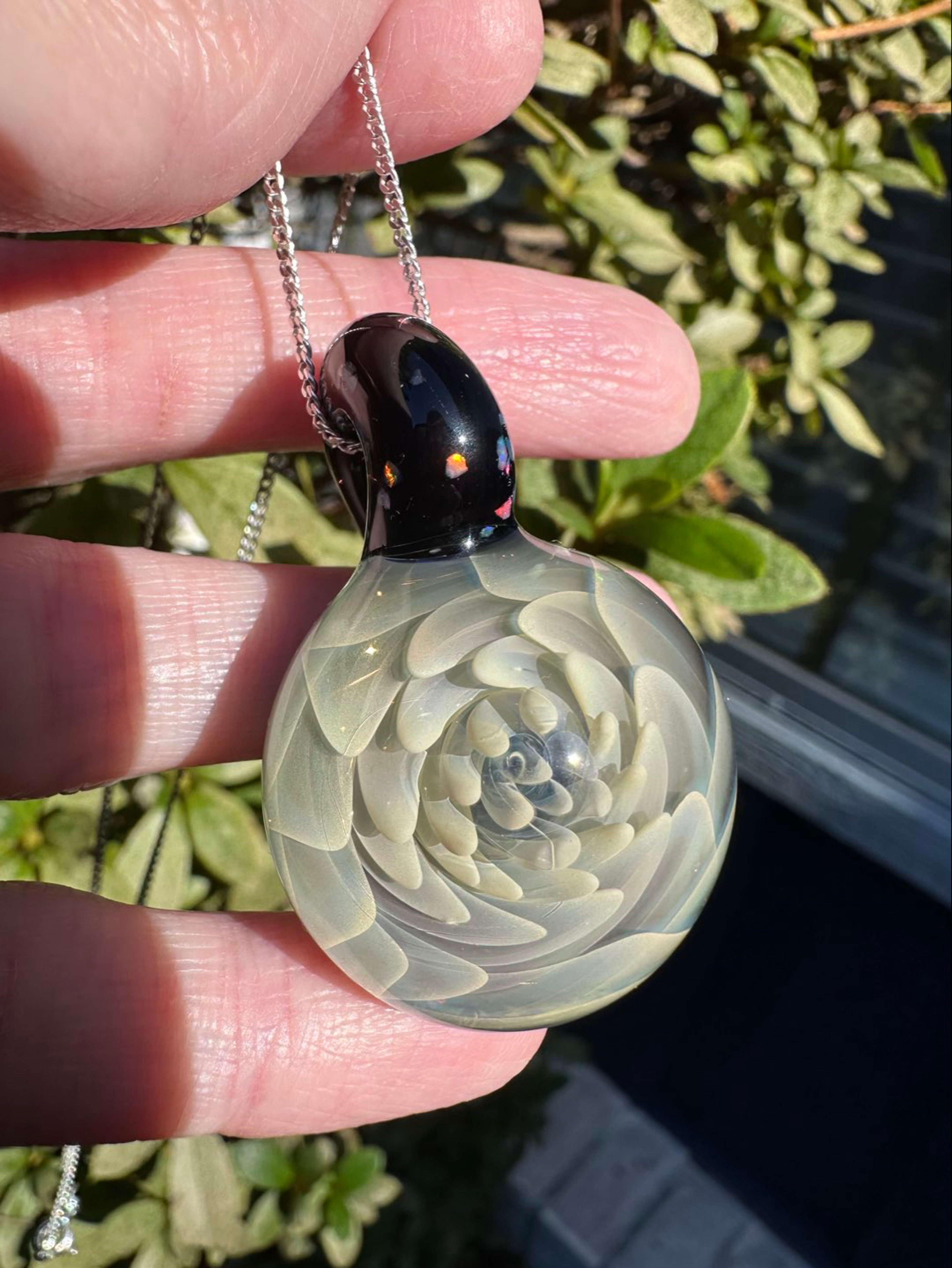 Crushed Opal Silver Fume Pendant image 0